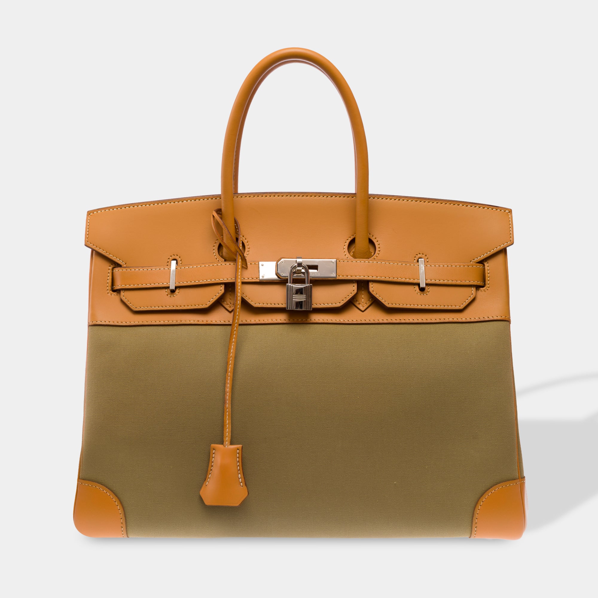 Sac HERMES Birkin 35 en Toile Vert - 103699