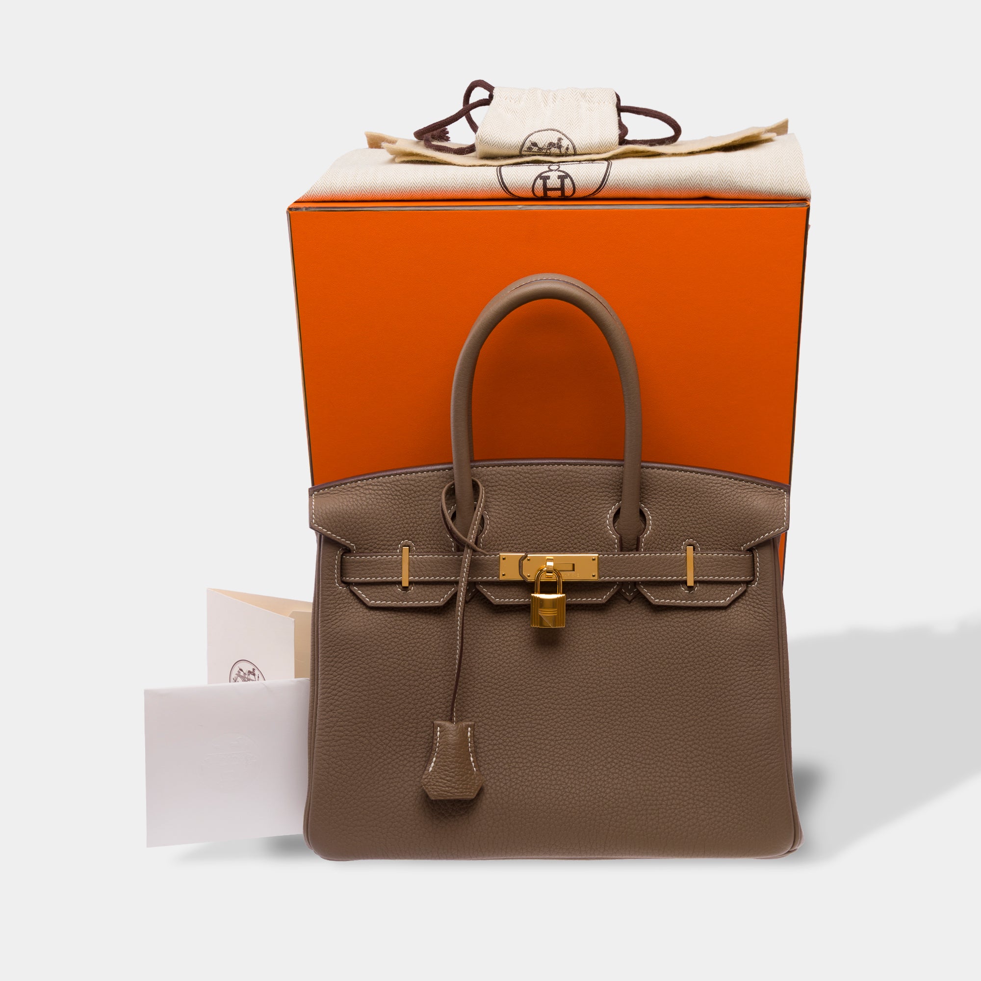 Sac HERMES Birkin 30 en Cuir Gris - 103700