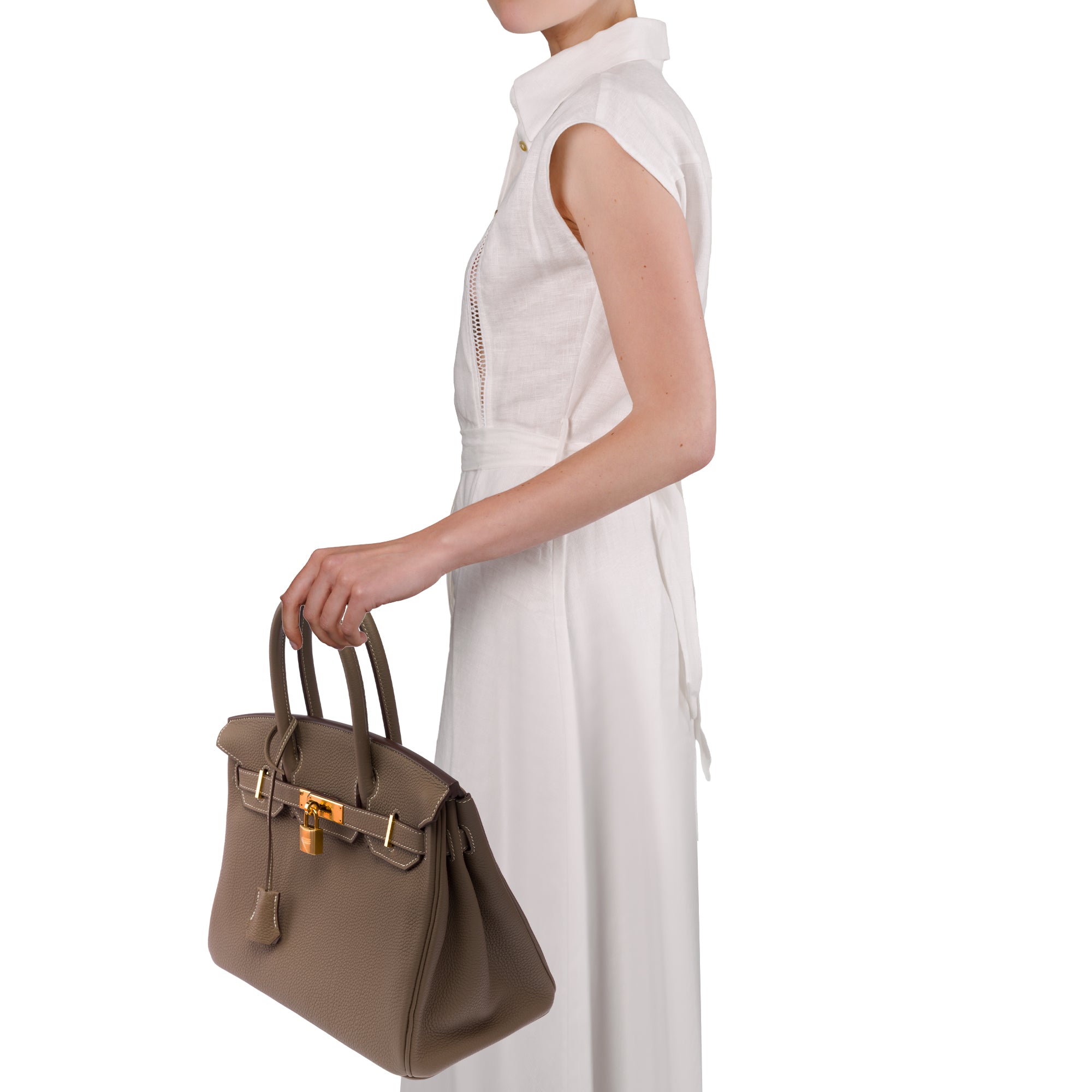 Sac HERMES Birkin 30 en Cuir Gris - 103700
