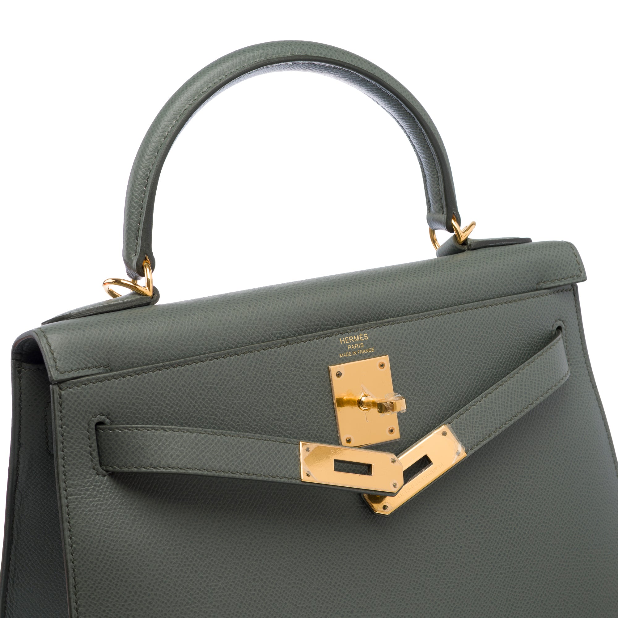 Sac HERMES Kelly 28 en Cuir Vert - 103701