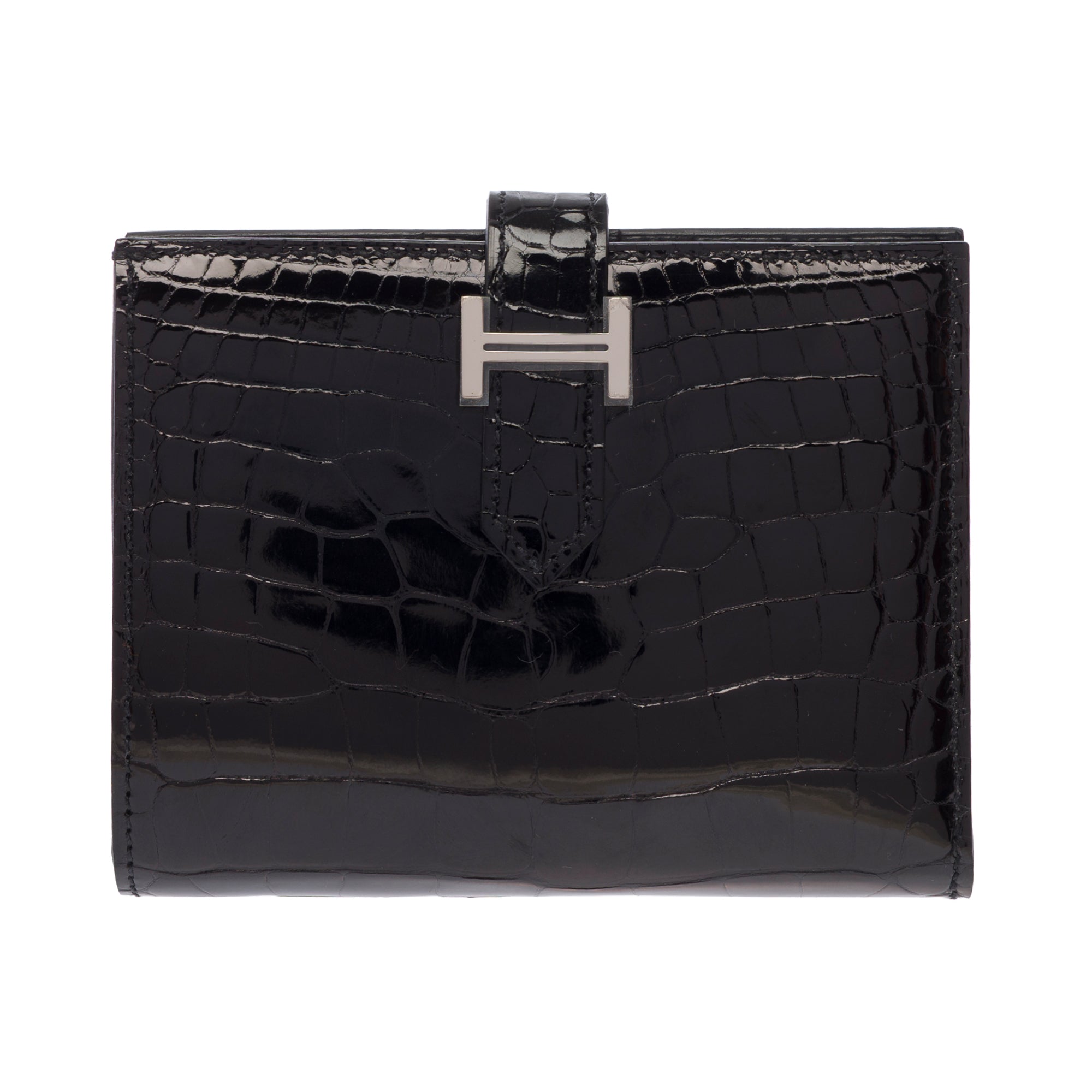 Accessoire HERMES Bearn en Cuirs exotiques Noir - 103690