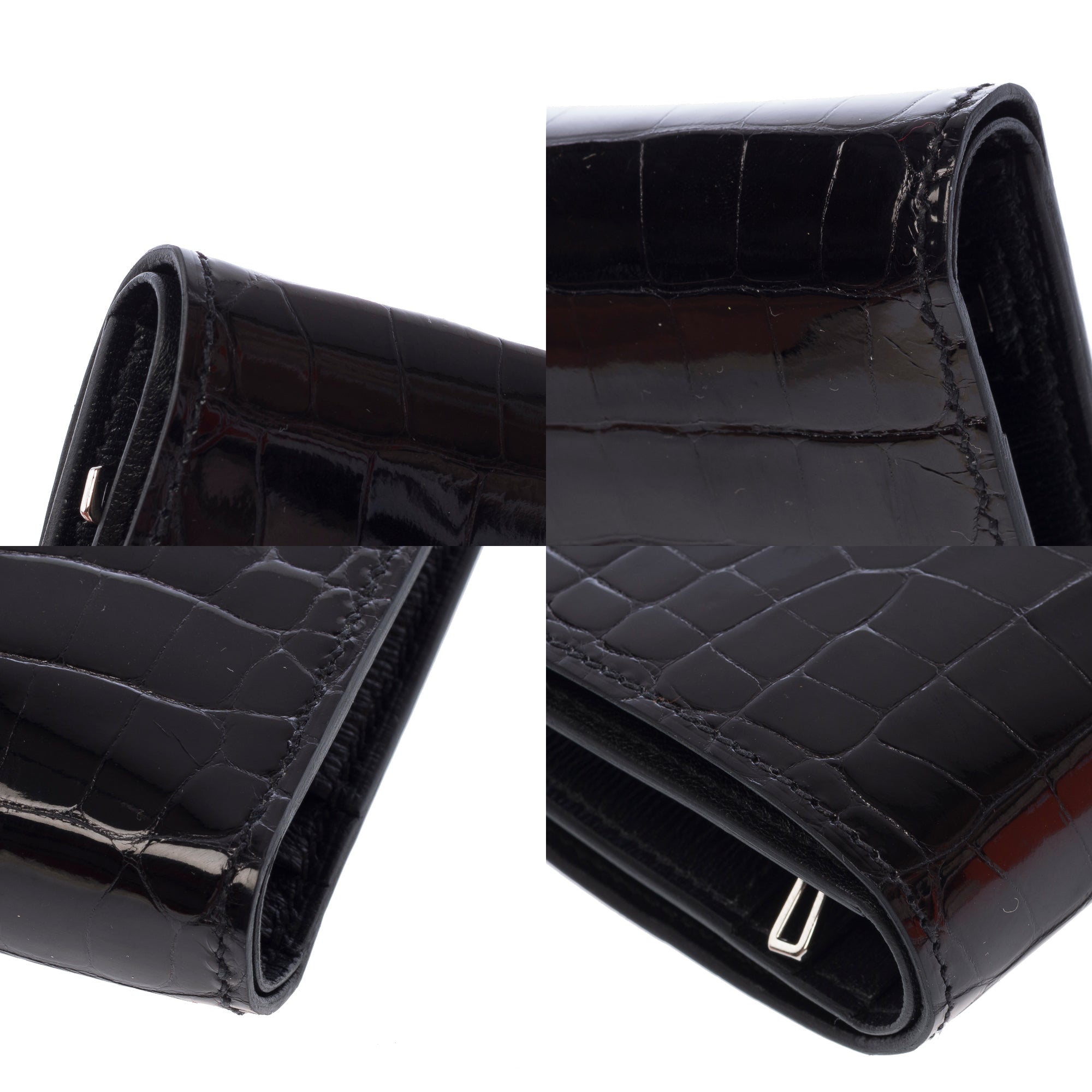 Accessoire HERMES Bearn en Cuirs exotiques Noir - 103690