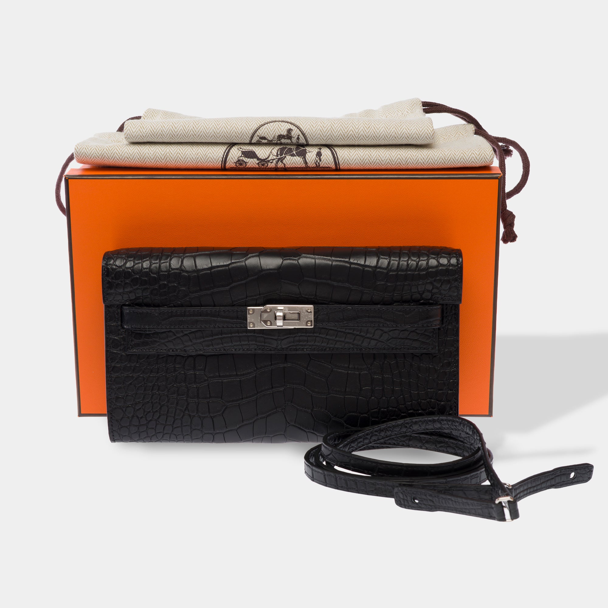 Sac HERMES Kelly to go en Cuirs exotiques Noir - 103689