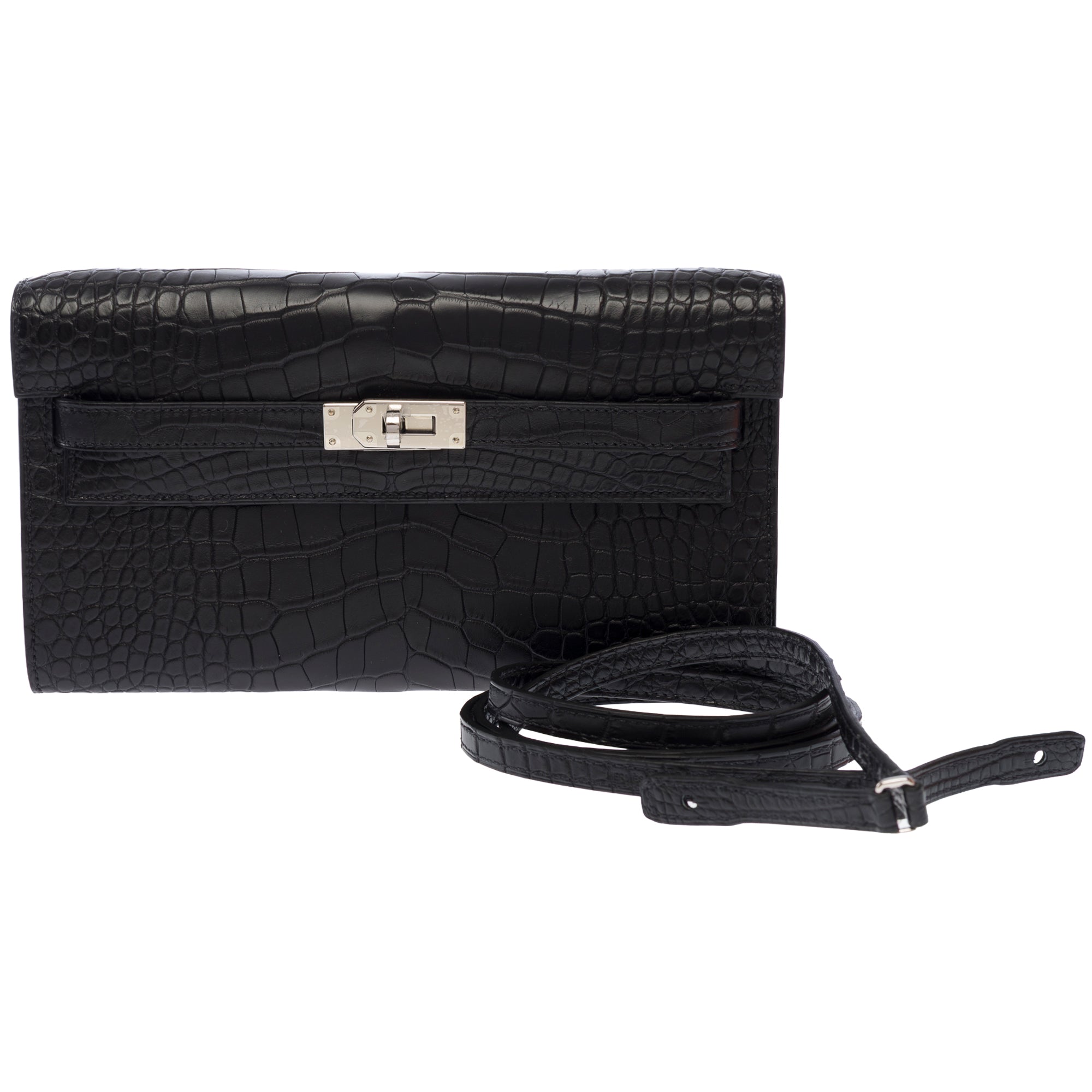 Sac HERMES Kelly to go en Cuirs exotiques Noir - 103689