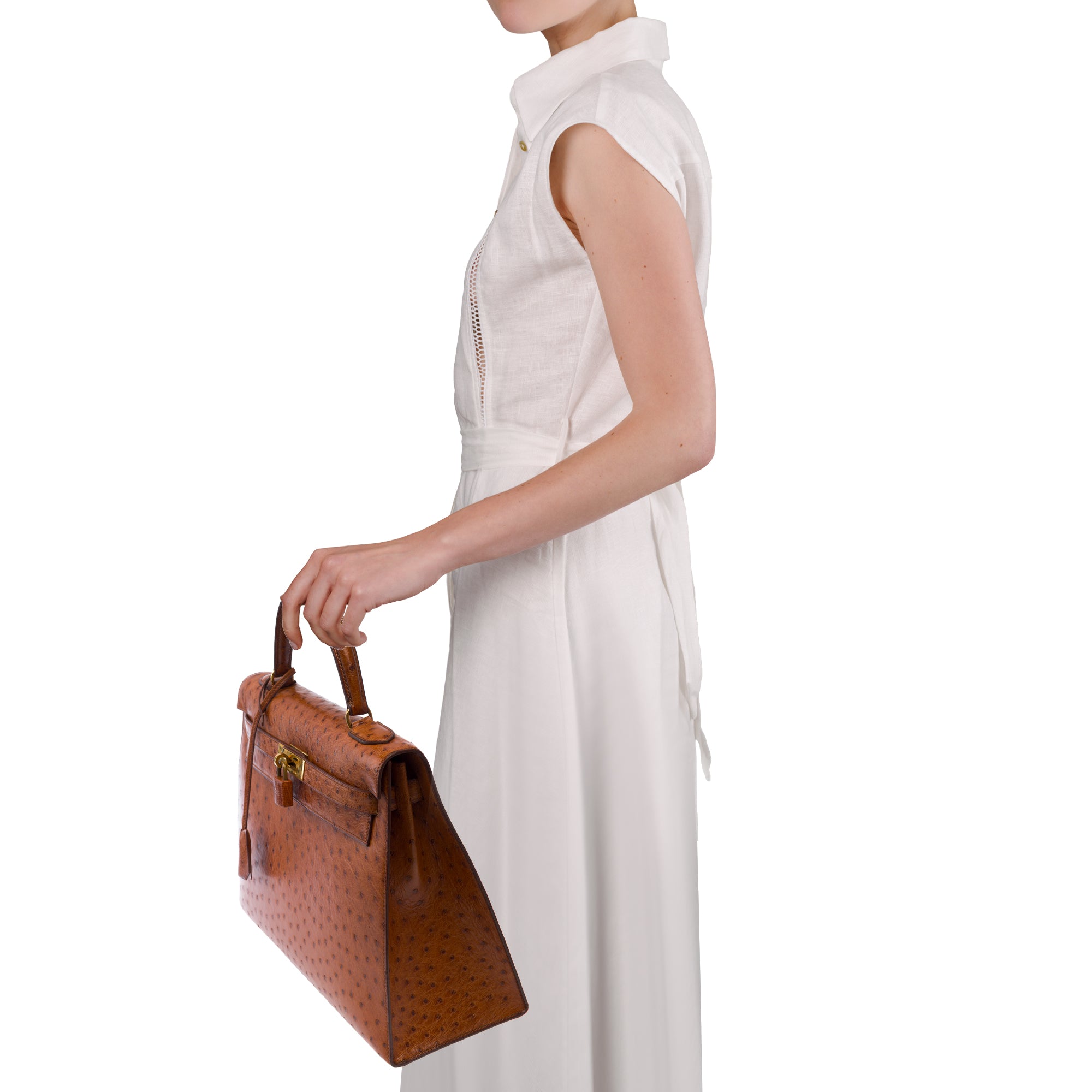 Sac HERMES Kelly 32 en Cuirs exotiques Marron - 103697