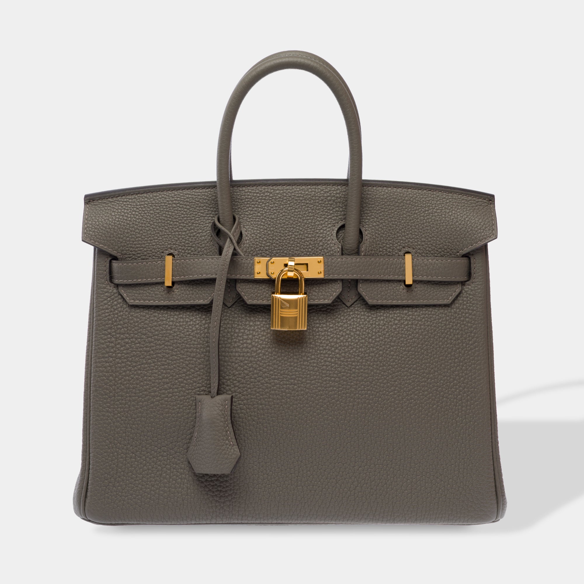 Sac HERMES Birkin 25 en Cuir Gris - 103698