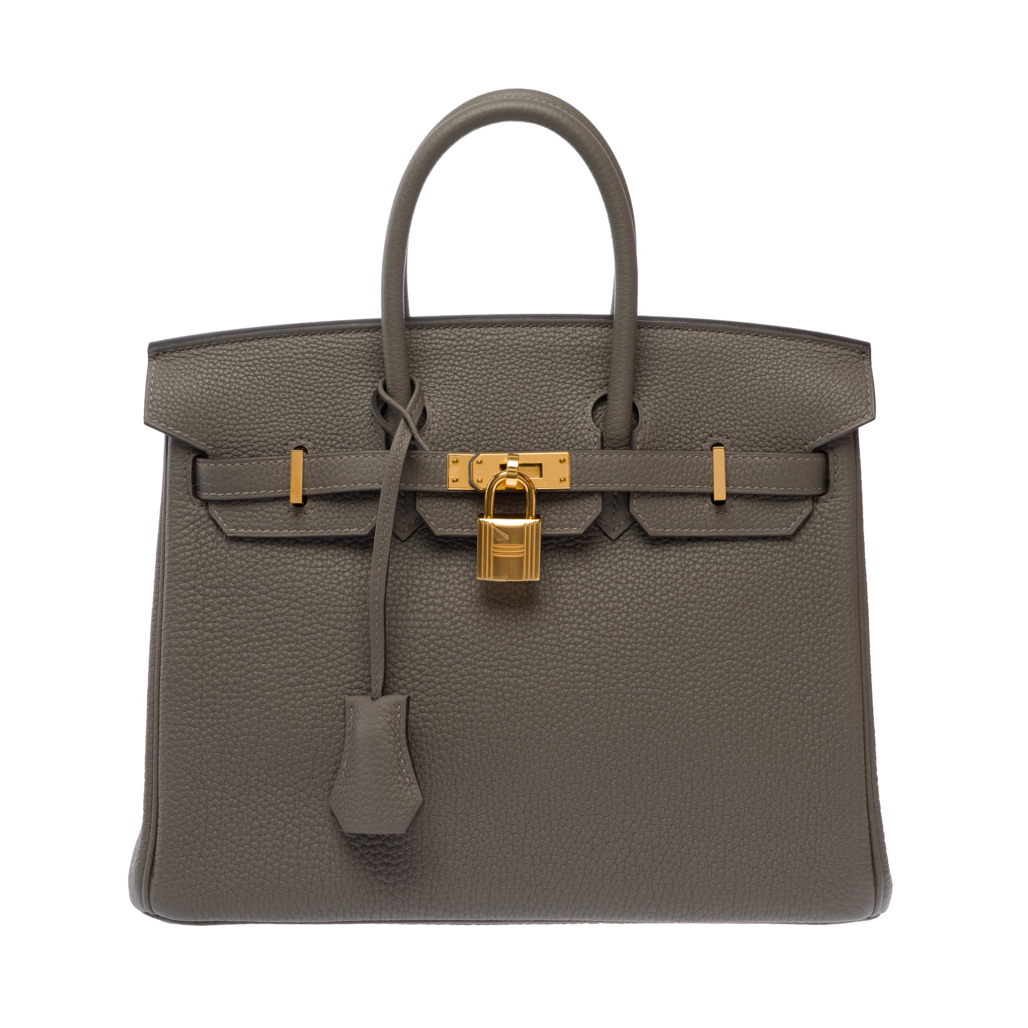 Sac HERMES Birkin 25 en Cuir Gris - 103698