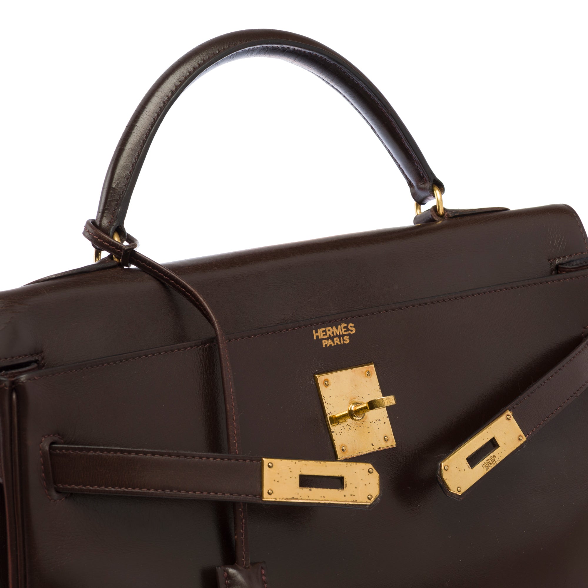 Sac HERMES Kelly 32 en Cuir Marron - 103605