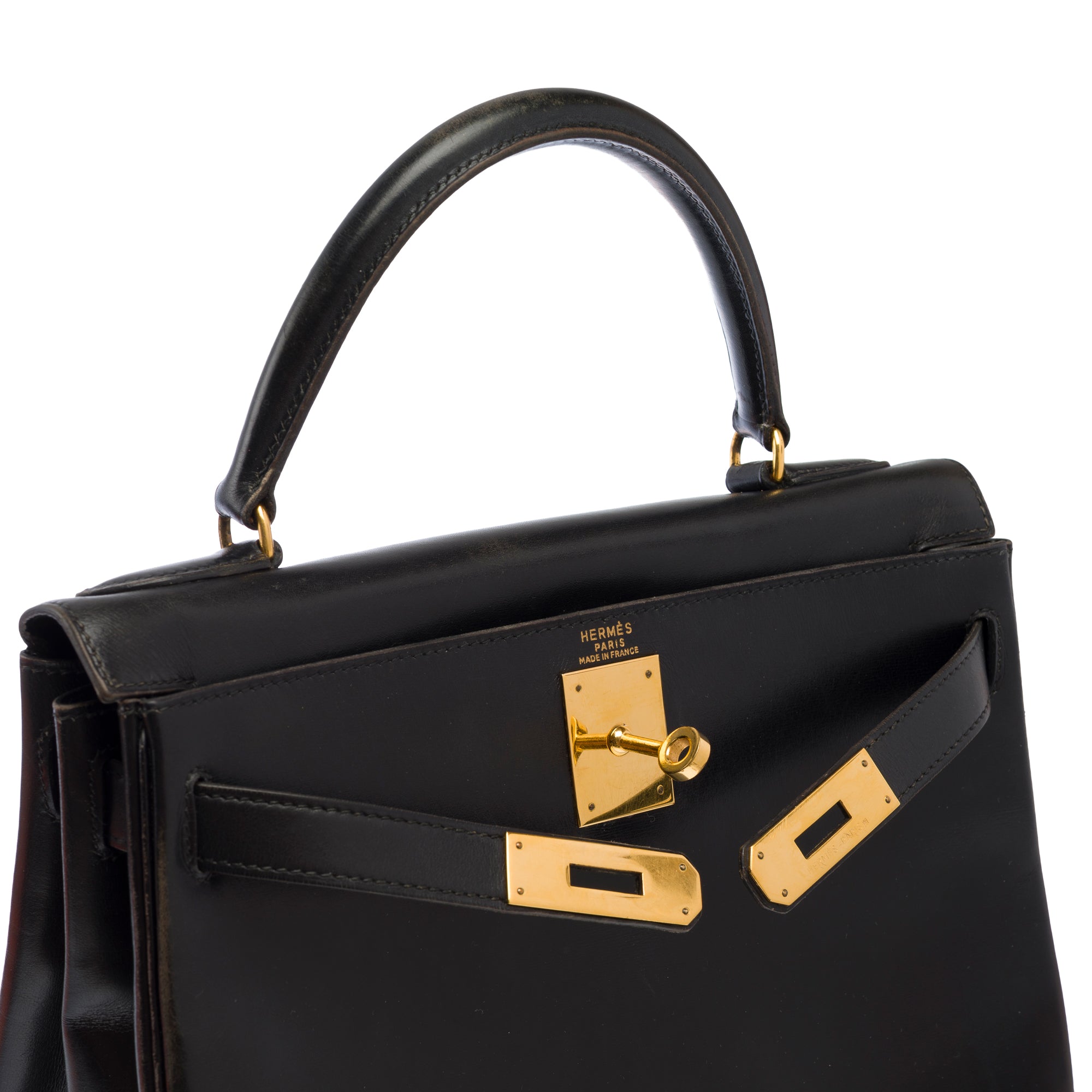 Sac HERMES Kelly 25 en Cuir Noir - 103709