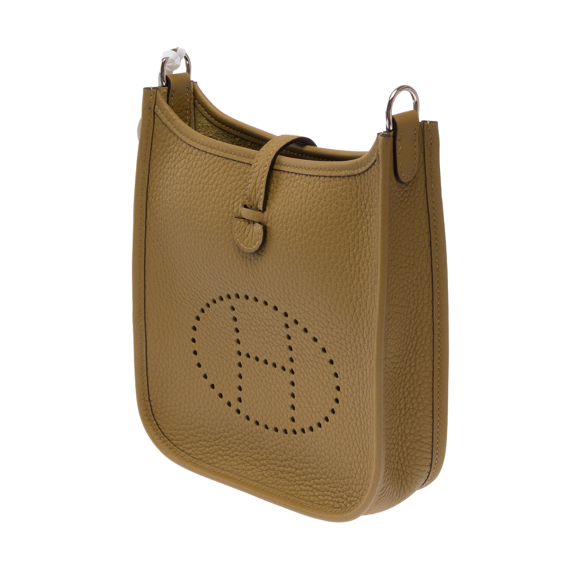 Sac HERMES Mini Evelyne en Cuir Beige - 103710