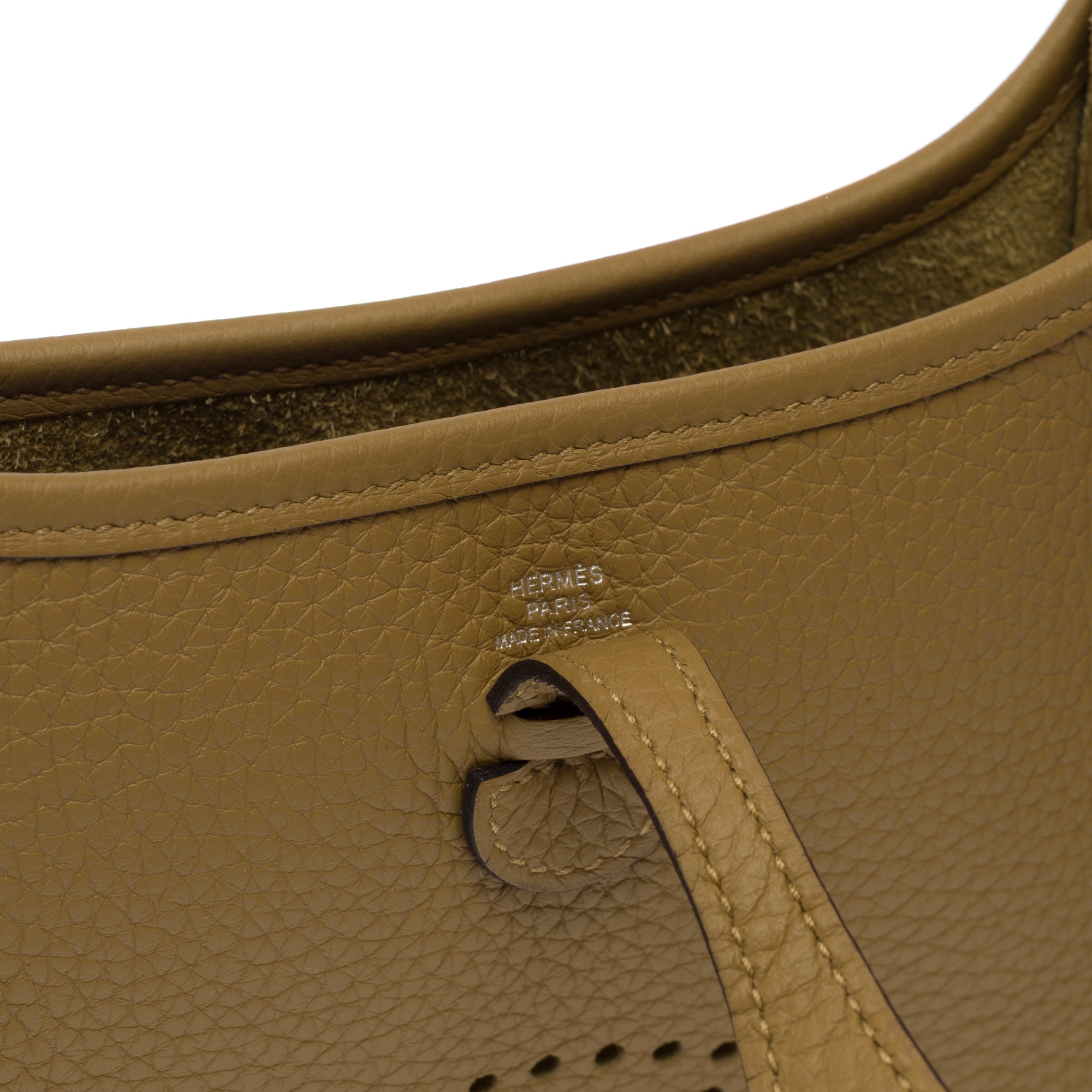 Sac HERMES Mini Evelyne en Cuir Beige - 103710
