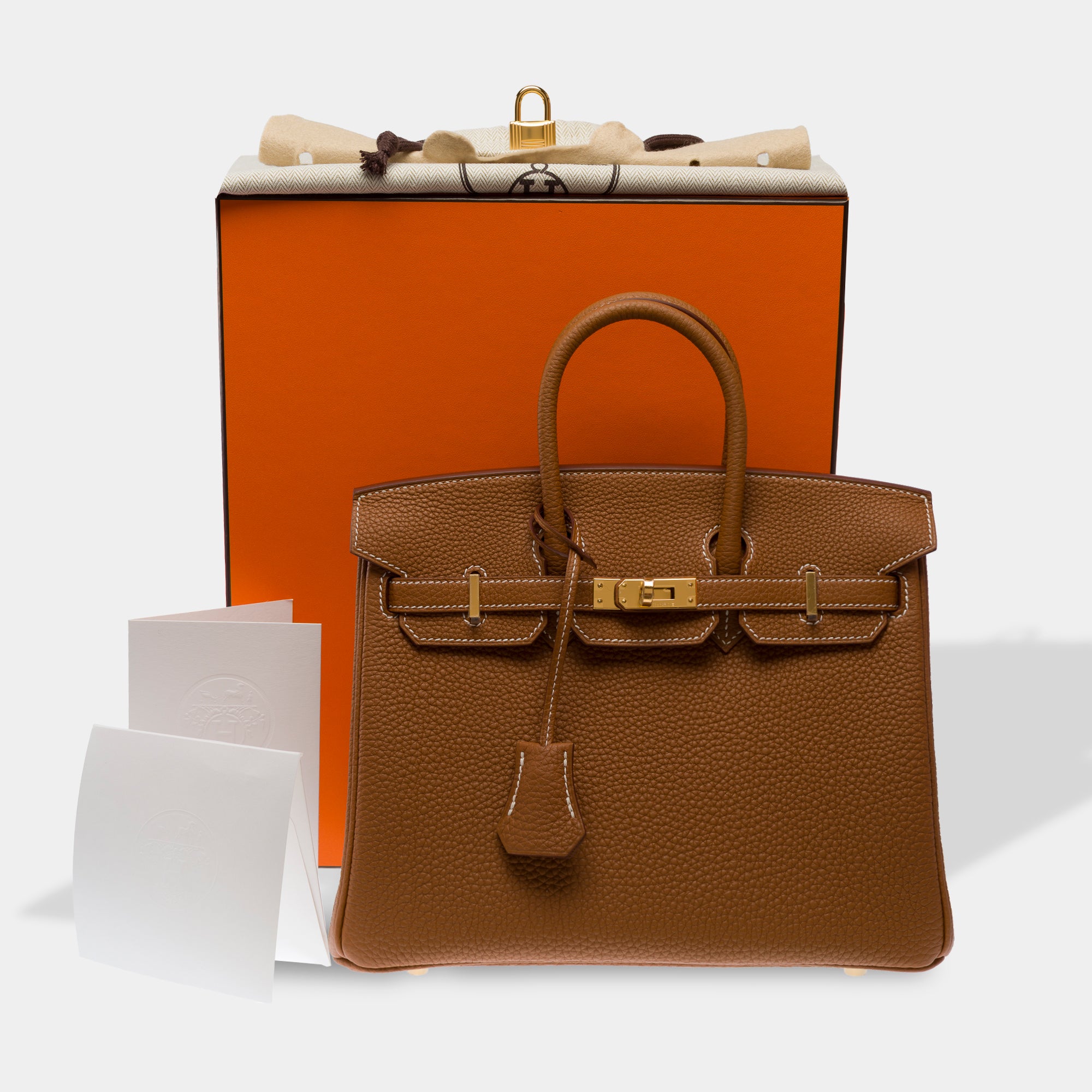 Sac HERMES Birkin 25 en Cuir Doré - 103704