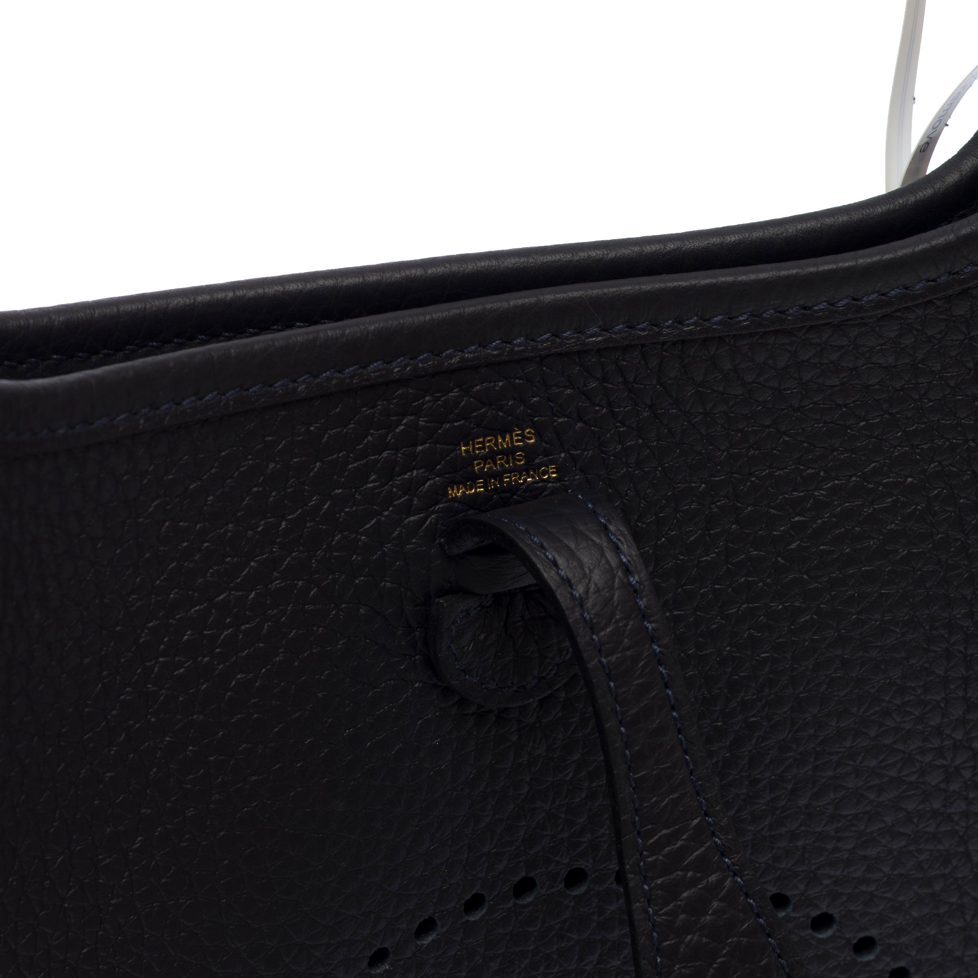 Sac HERMES Mini Evelyne en Cuir Bleu Marine - 103712