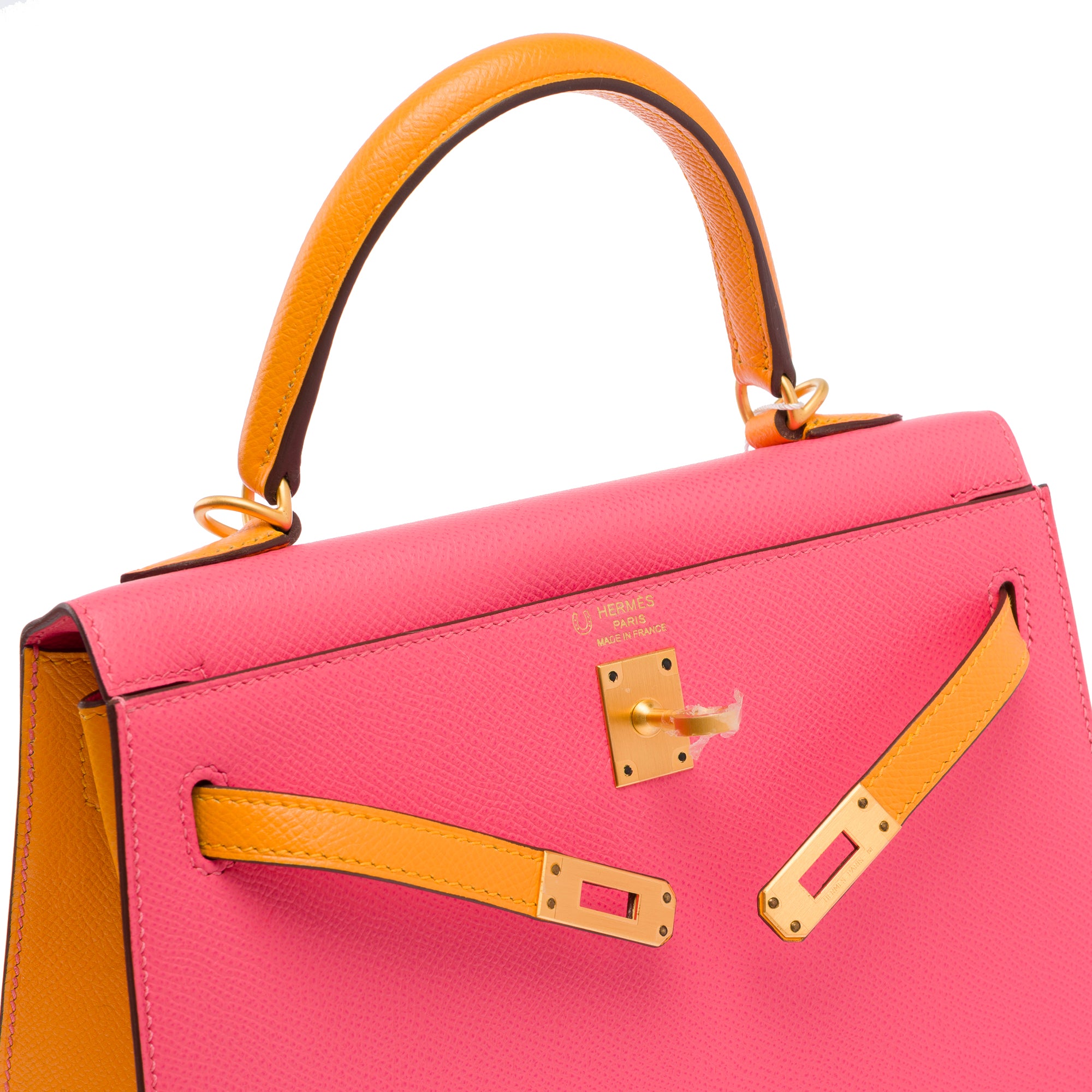 Sac HERMES Kelly 25 en Cuir Rose - 103713