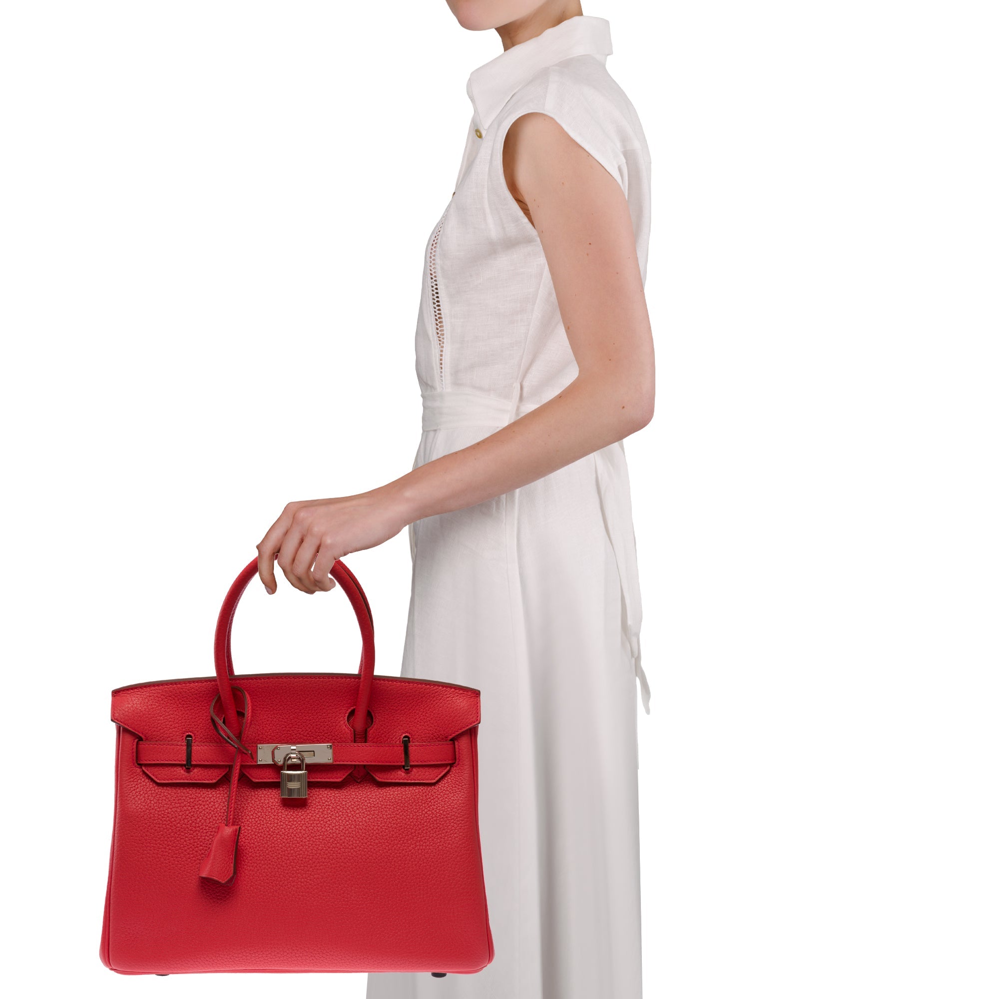 Sac HERMES Birkin 30 en Cuir Rouge - 103708
