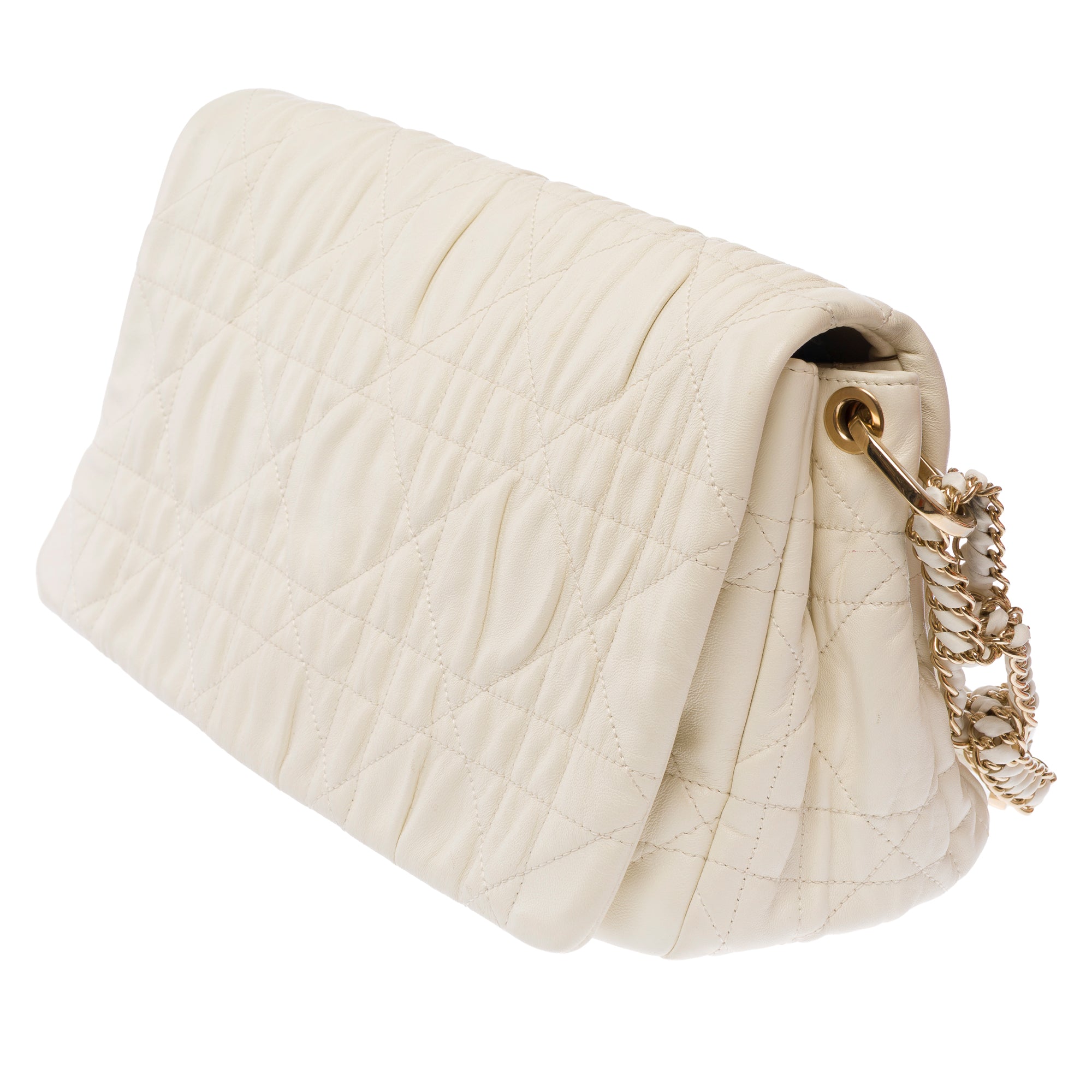 Sac DIOR Dior Caro en Cuir Blanc - 103695
