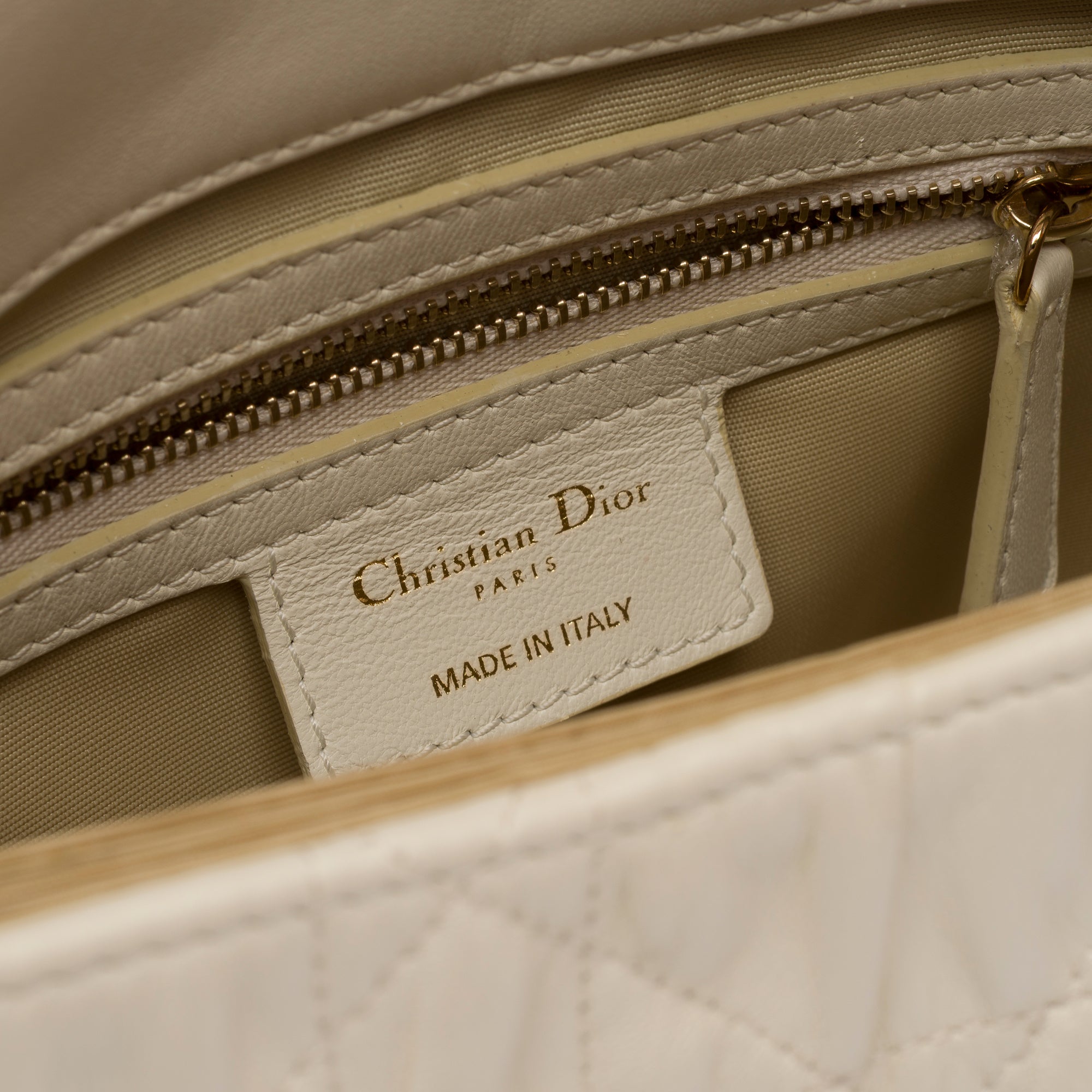 Sac DIOR Dior Caro en Cuir Blanc - 103695