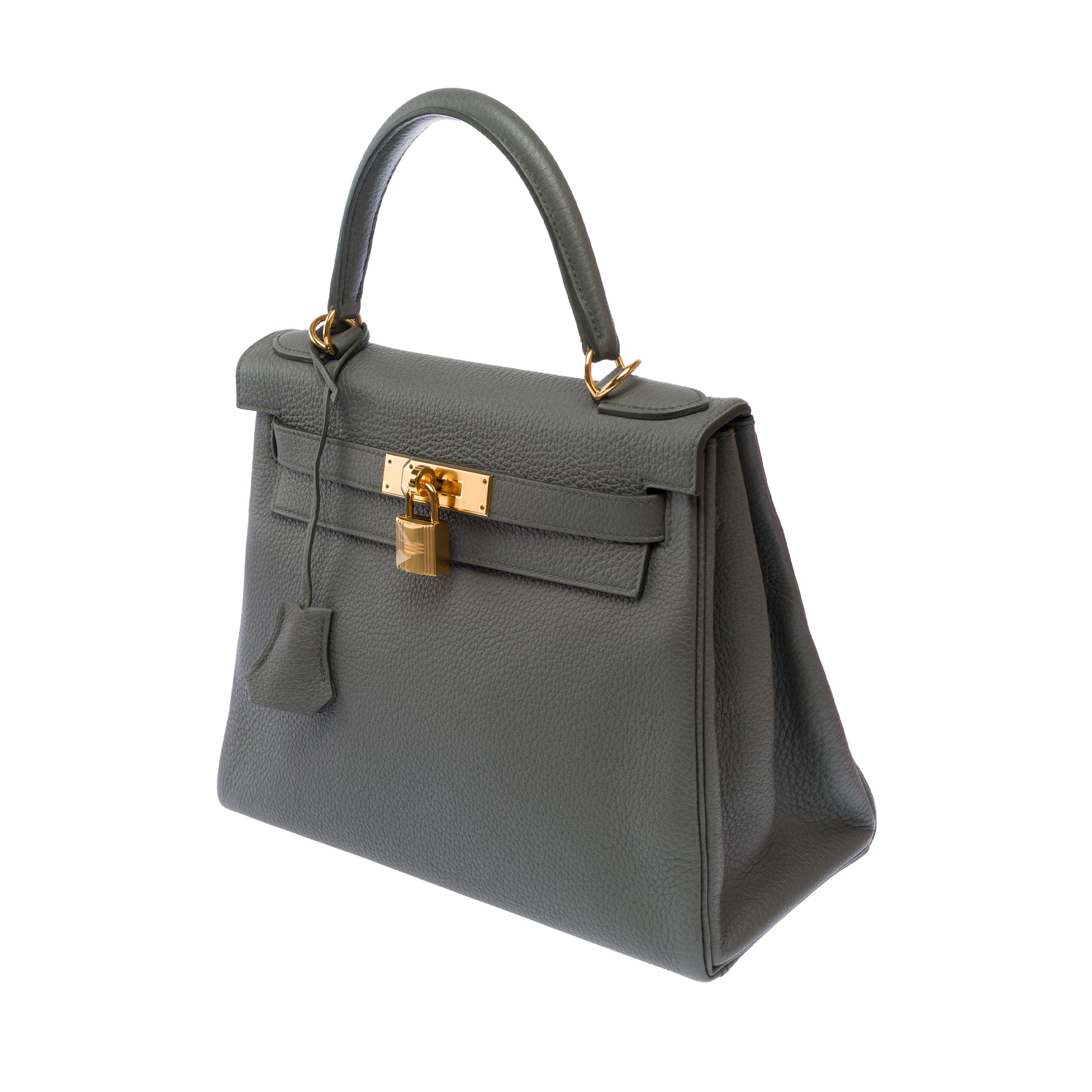 Sac HERMES Kelly 28 en Cuir Gris - 103696