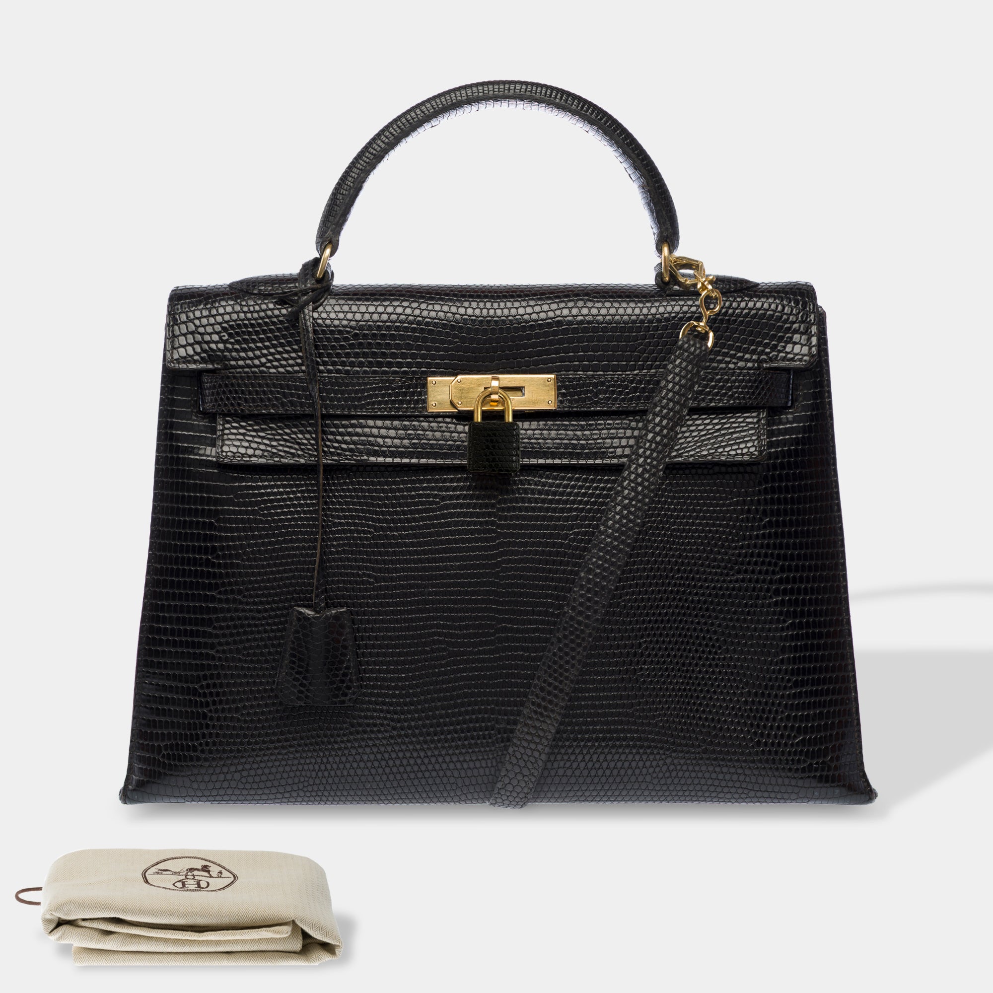 Sac HERMES Kelly 32 en Cuirs exotiques Noir - 103466