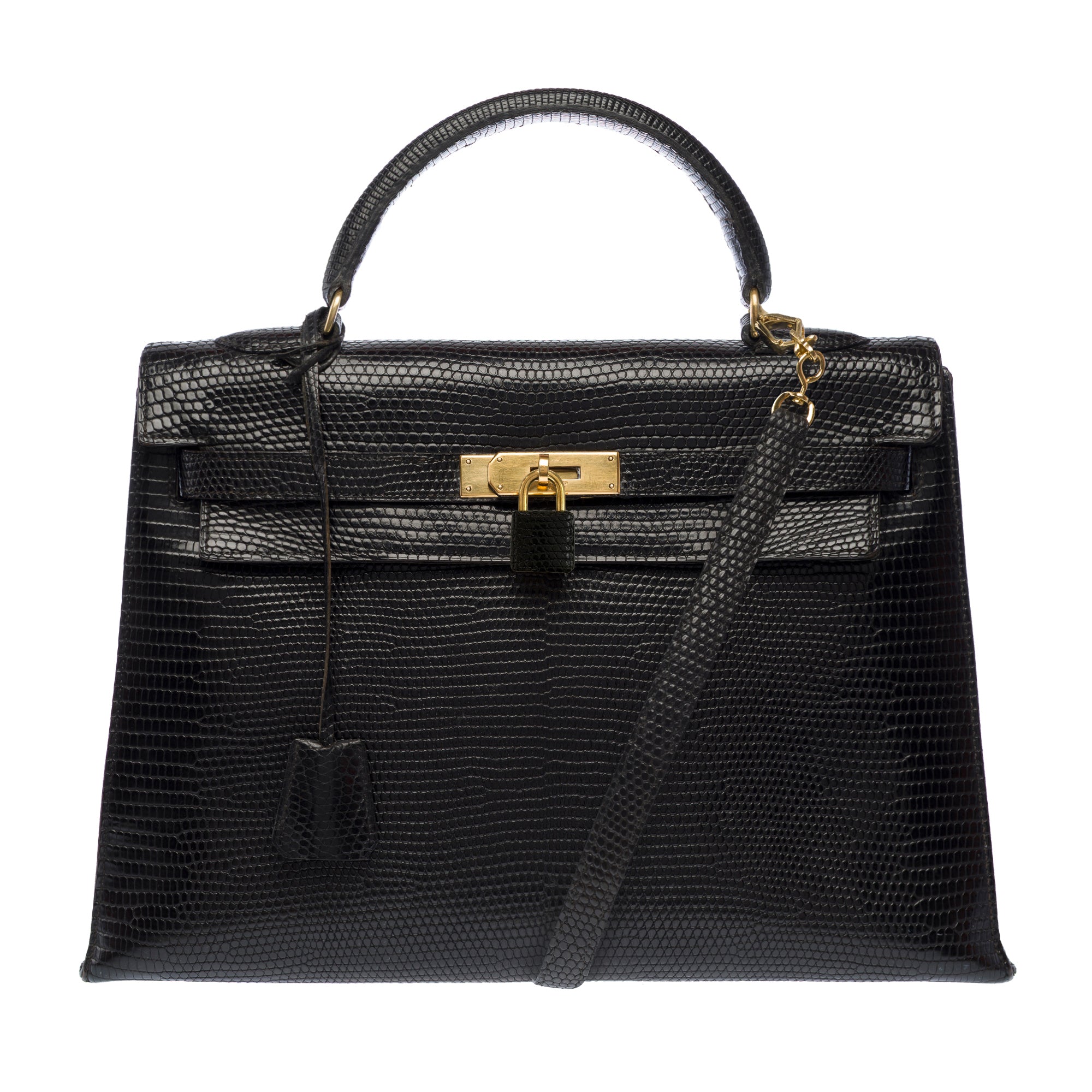 Sac HERMES Kelly 32 en Cuirs exotiques Noir - 103466
