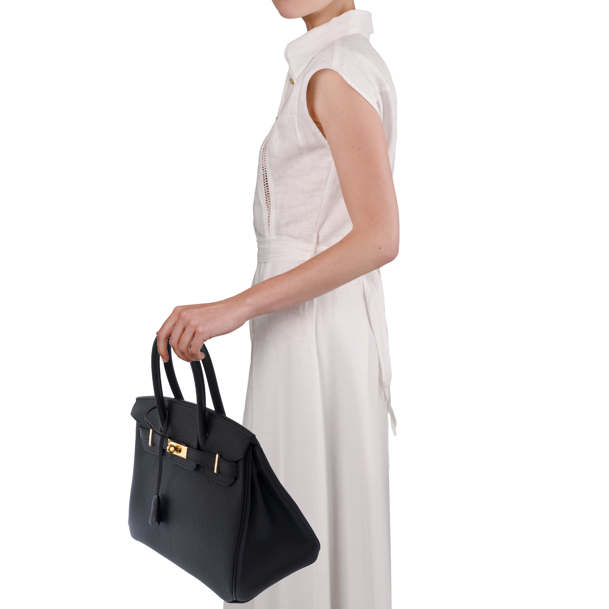 Sac HERMES Birkin 30 en Cuir Noir - 103715