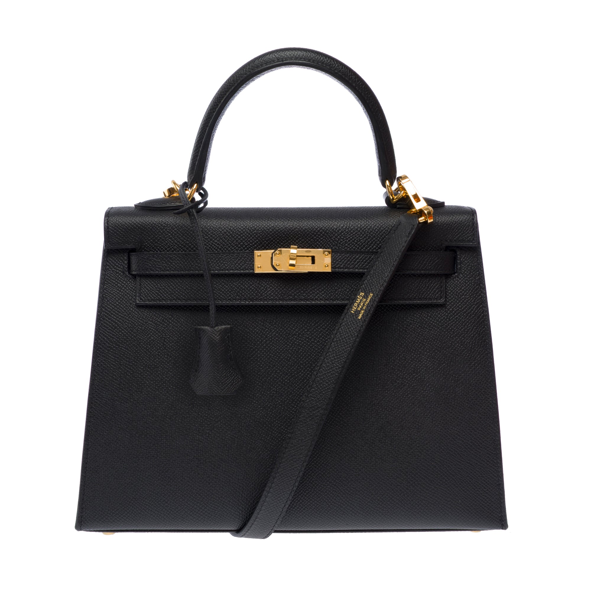 Sac HERMES Kelly 25 en Cuir Noir - 103580