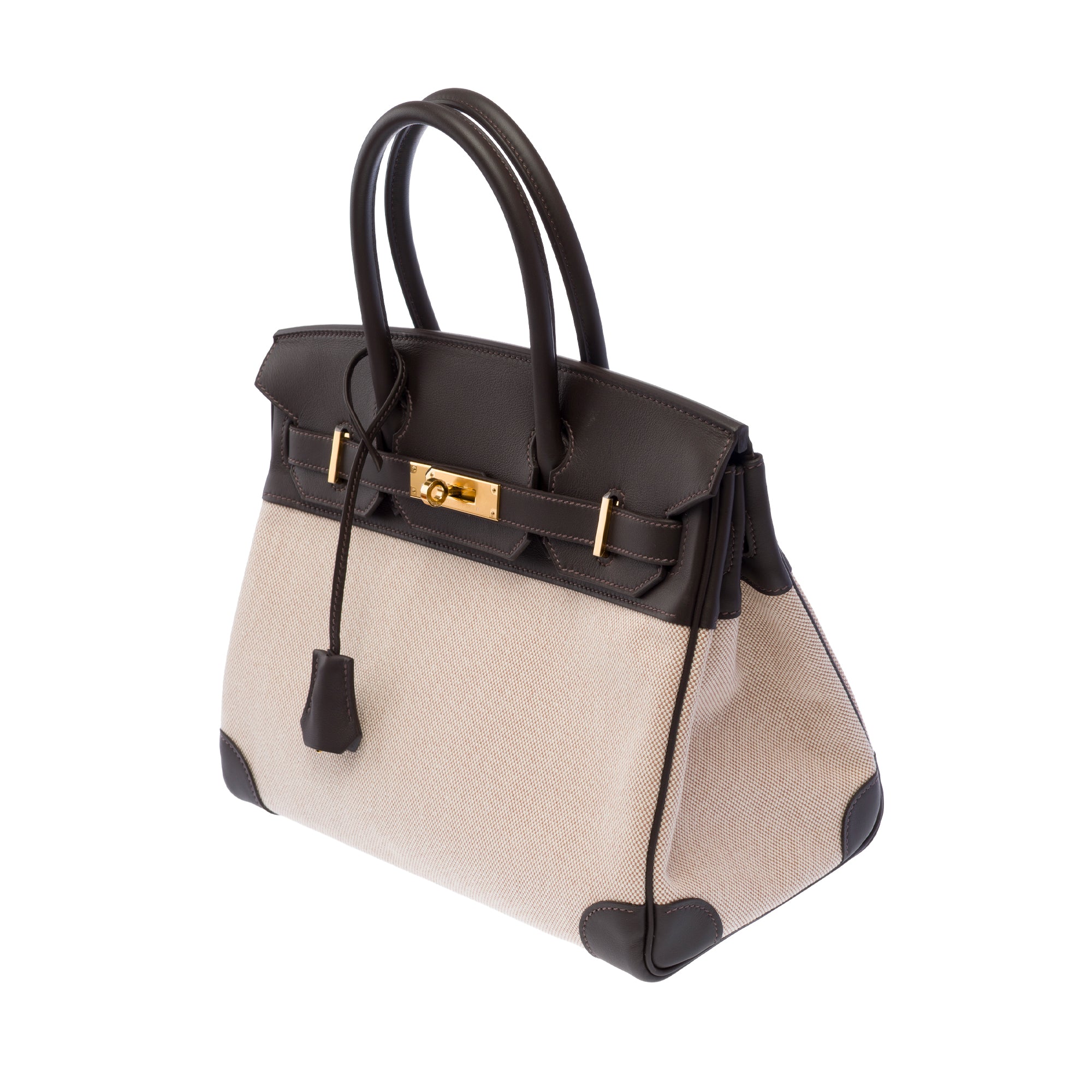 Sac HERMES Birkin 30 en Toile Blanc - 103714
