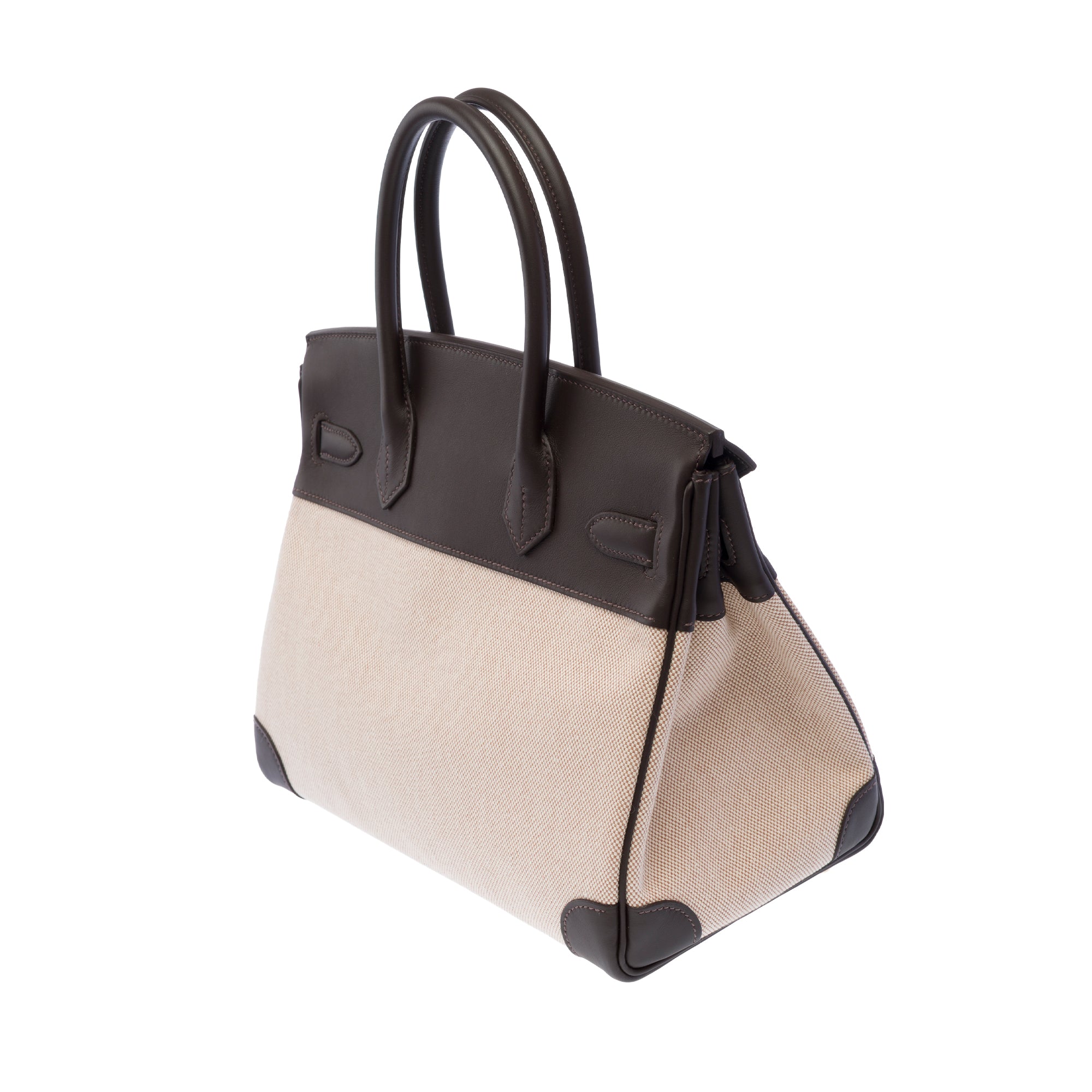 Sac HERMES Birkin 30 en Toile Blanc - 103714