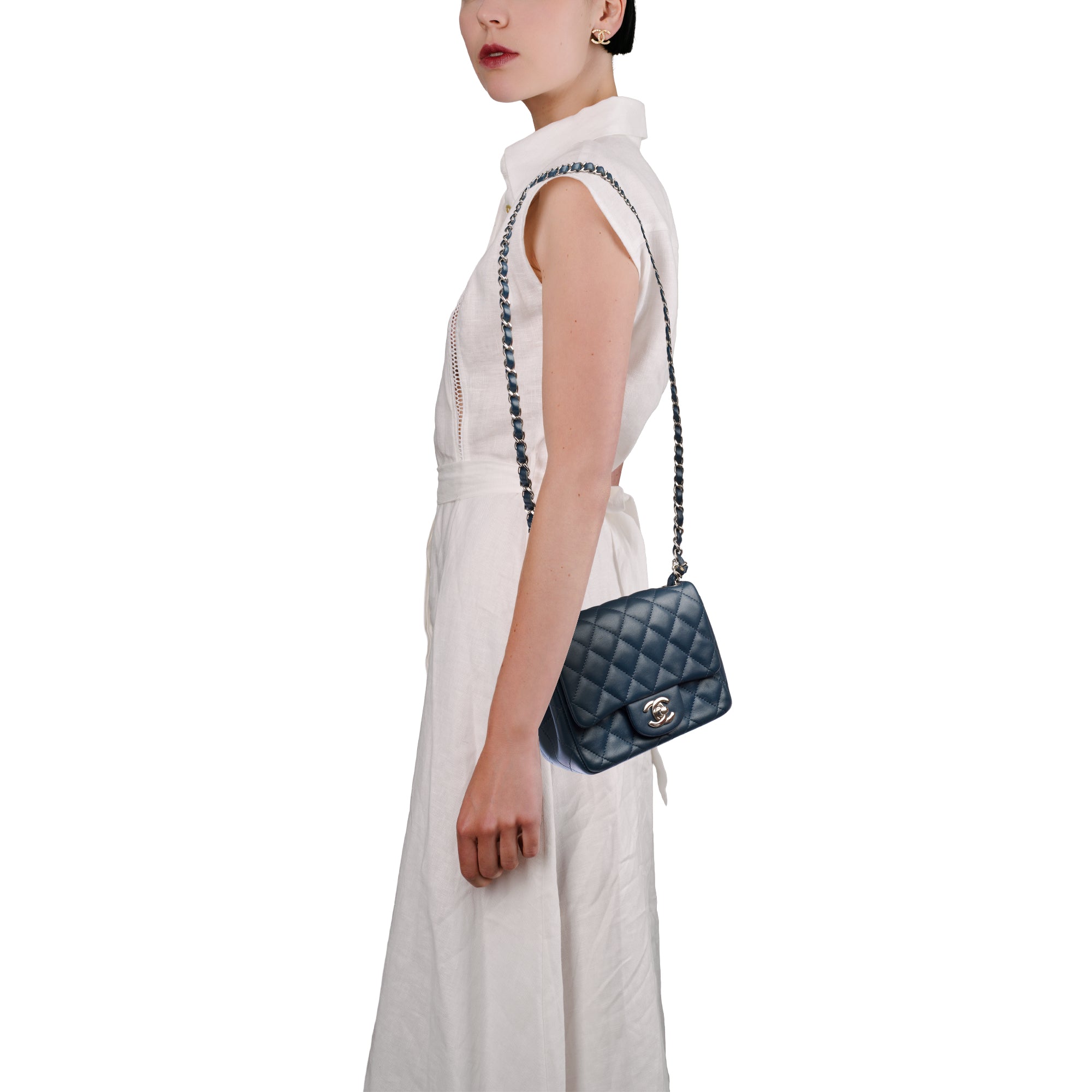 Sac CHANEL Timeless/Classique en Cuir Bleu Marine - 103730