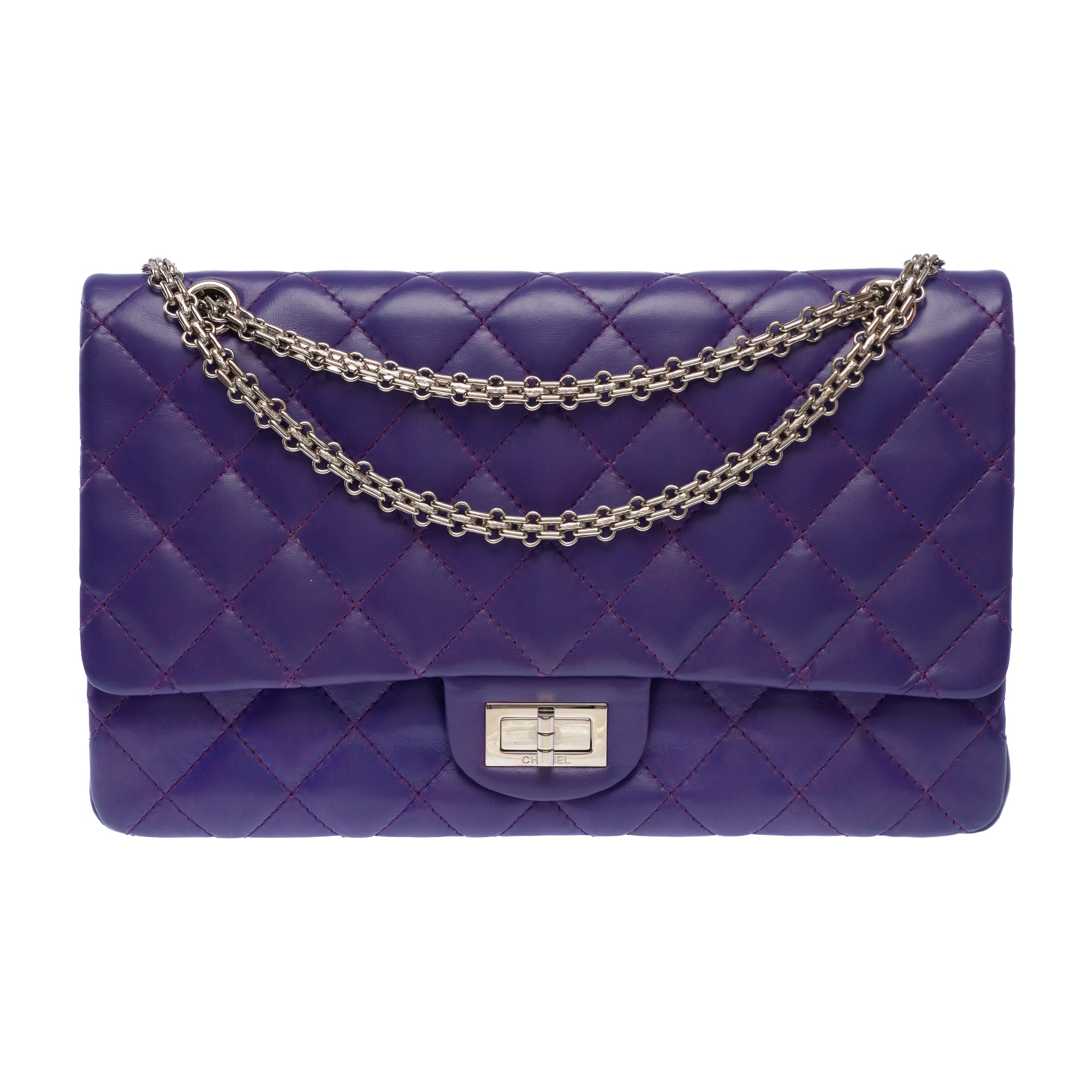 Sac CHANEL 2.55 en Cuir Violet - 103728