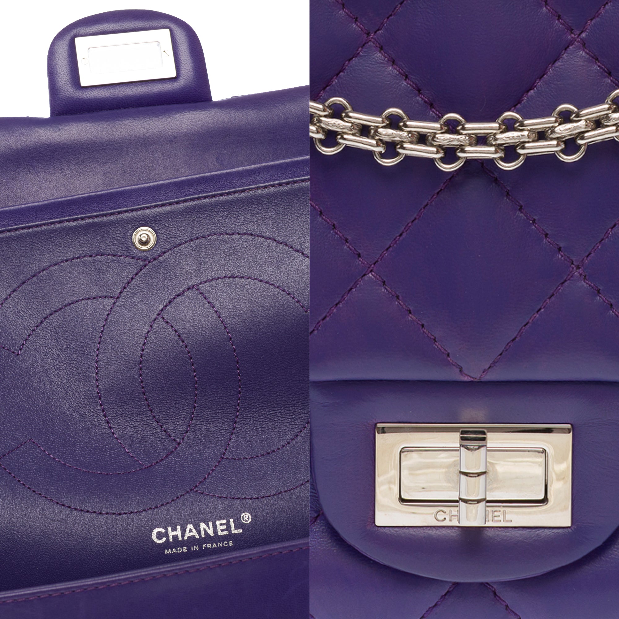 Sac CHANEL 2.55 en Cuir Violet - 103728