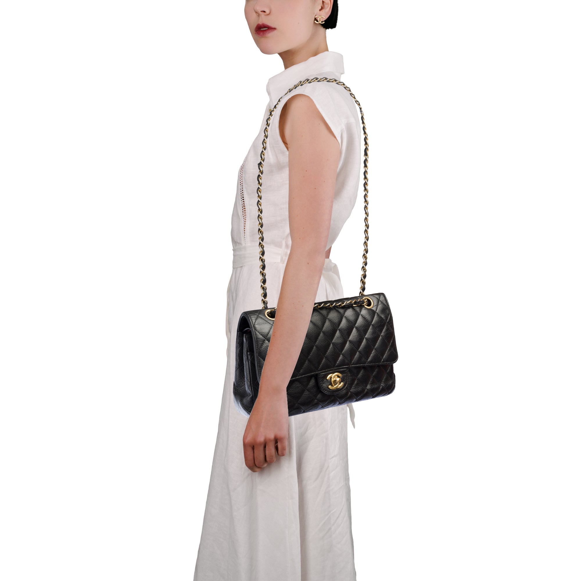 Sac CHANEL Timeless/Classique en Cuir Noir - 103724