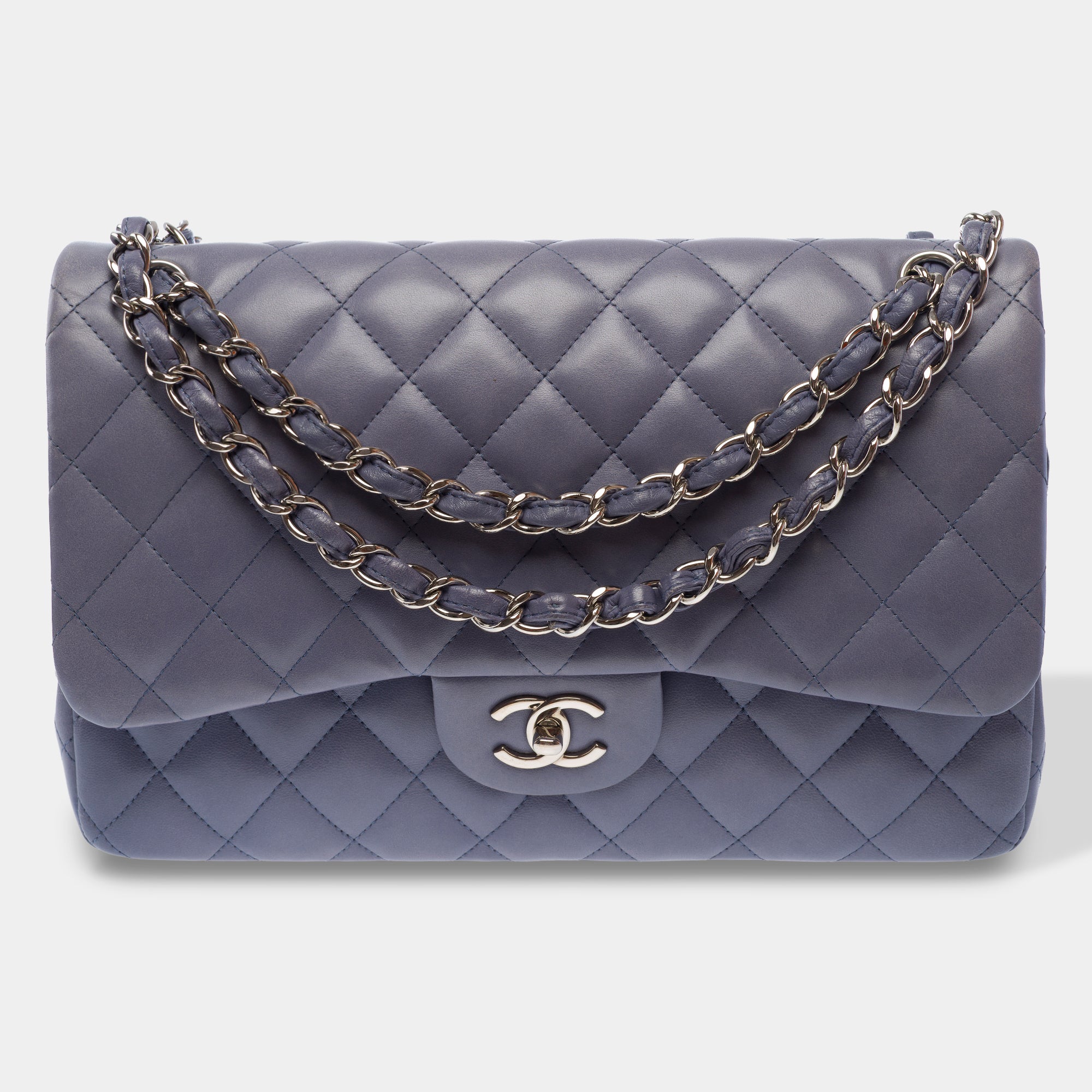 Sac CHANEL Timeless/Classique en Cuir Bleu - 103720