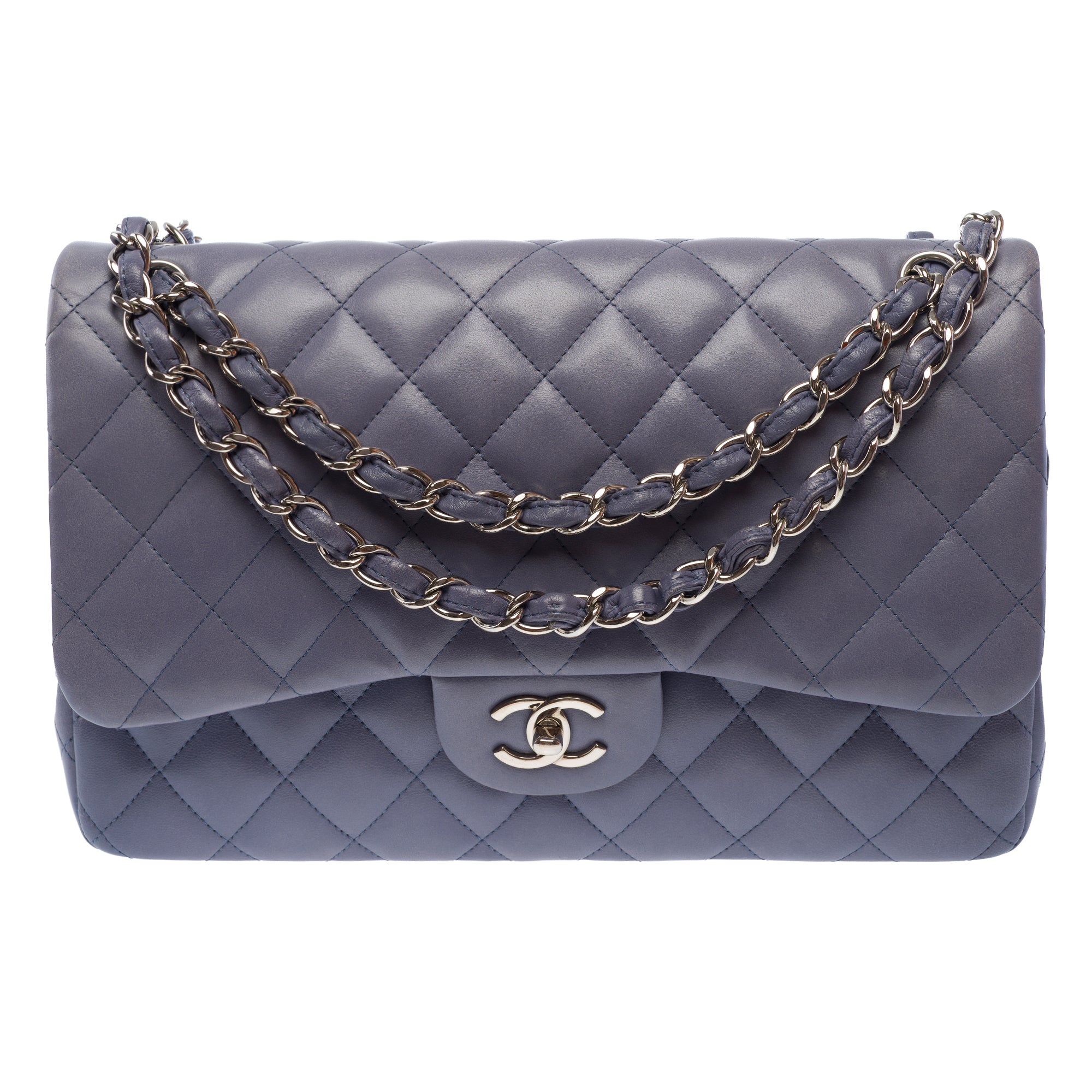 Sac CHANEL Timeless/Classique en Cuir Bleu - 103720