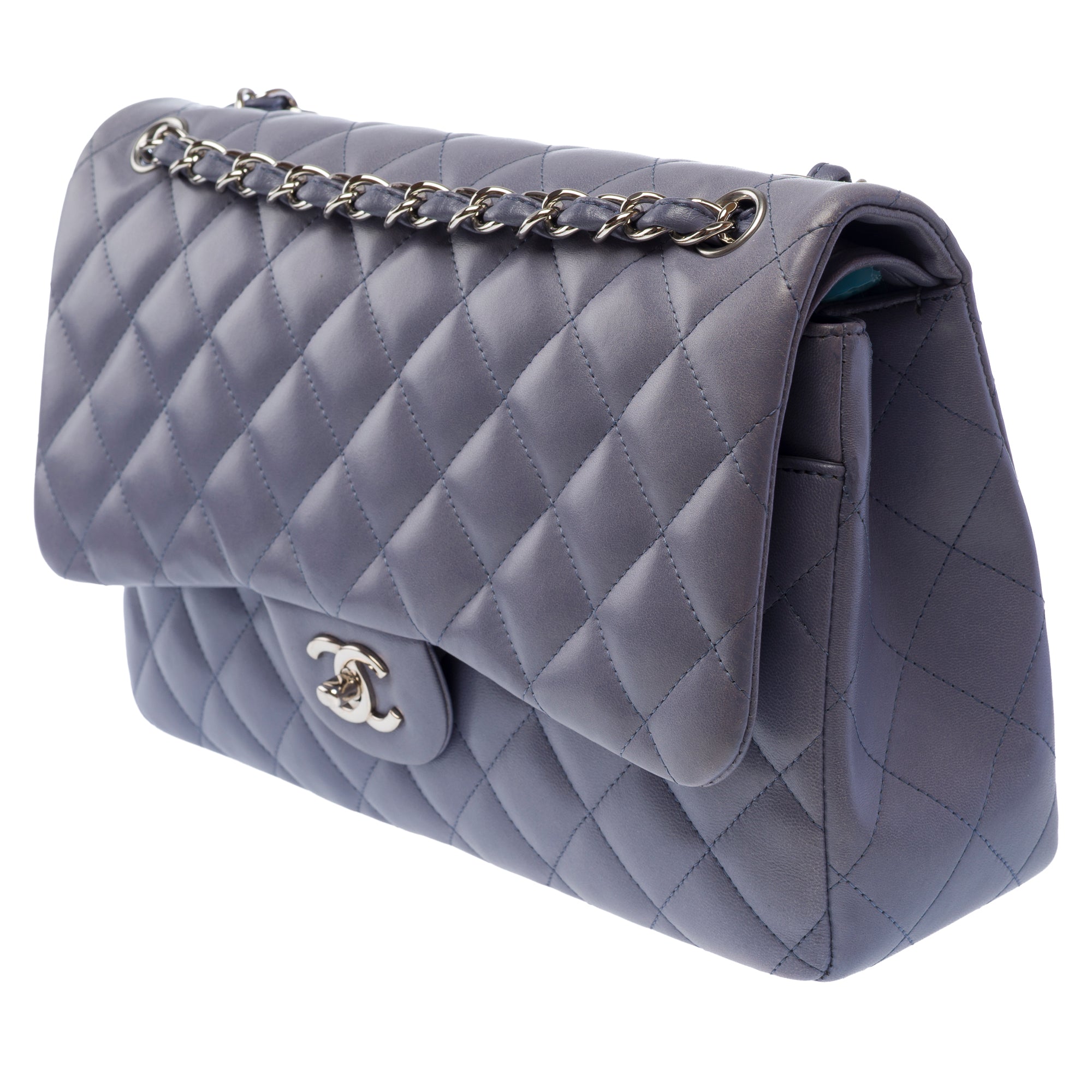 Sac CHANEL Timeless/Classique en Cuir Bleu - 103720