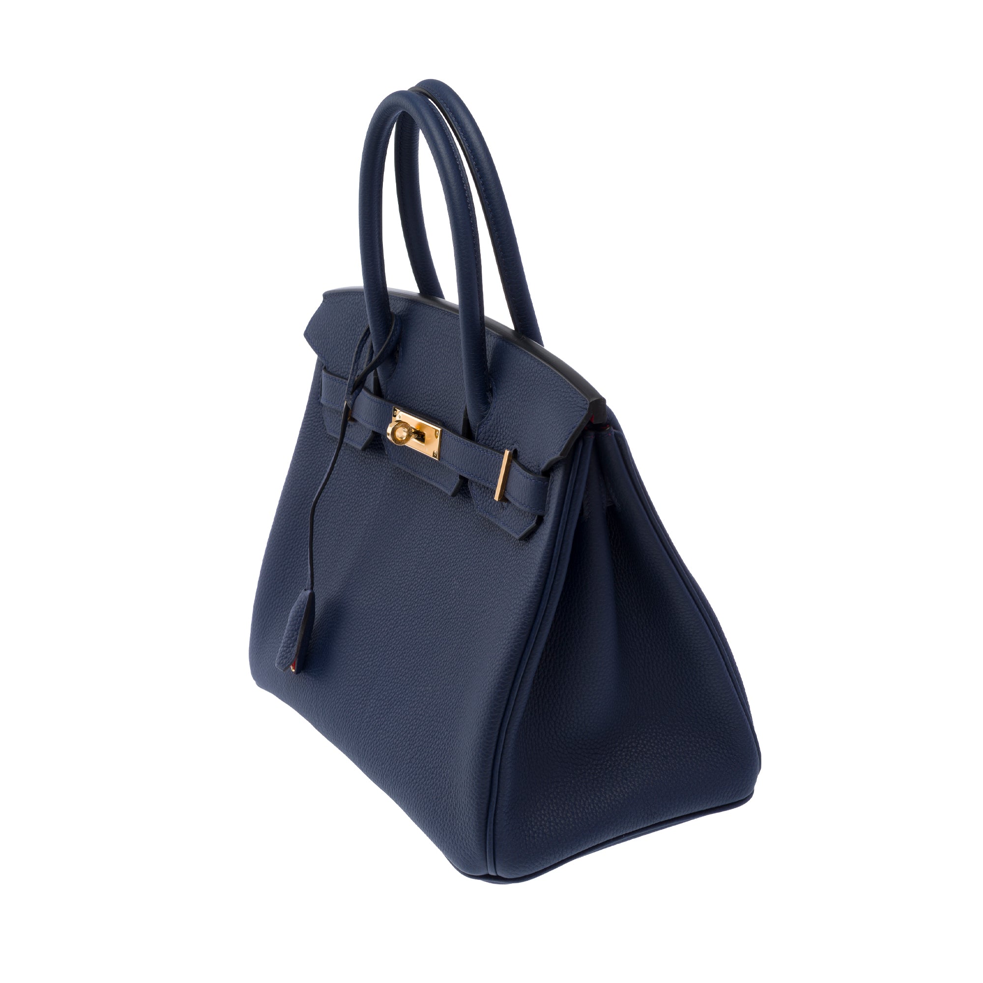 Sac HERMES Birkin 30 en Cuir Bleu - 103732