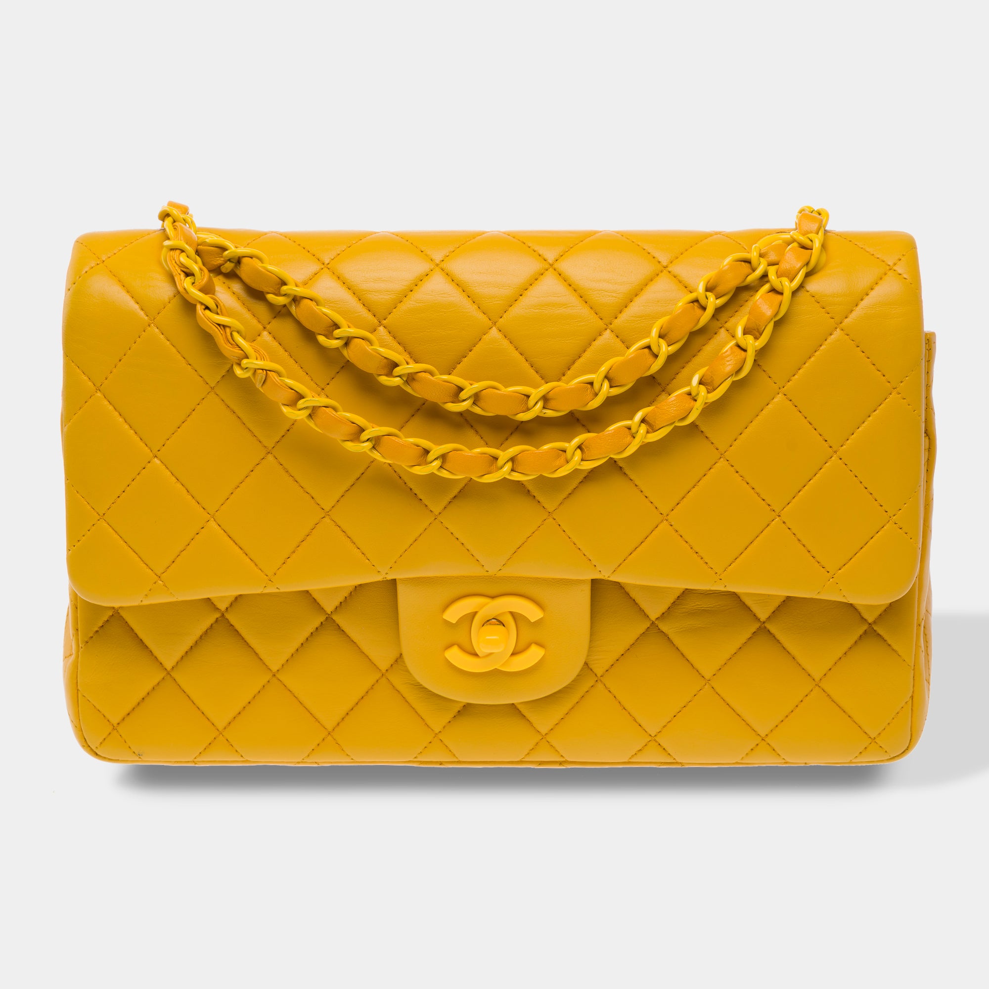 Sac CHANEL Timeless/Classique en Cuir Jaune - 103743