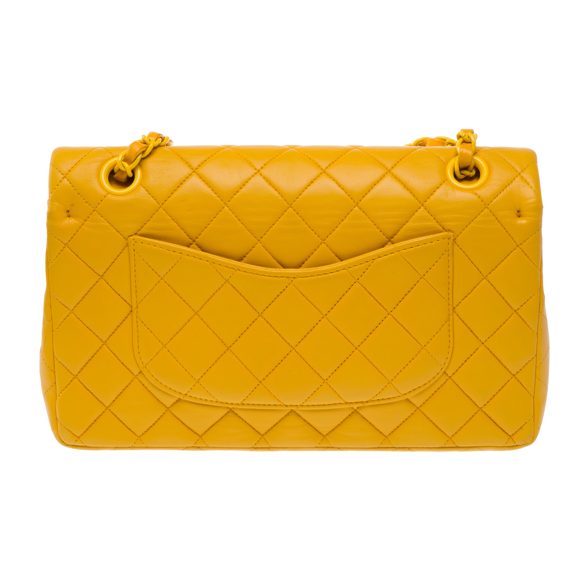 Sac CHANEL Timeless/Classique en Cuir Jaune - 103743