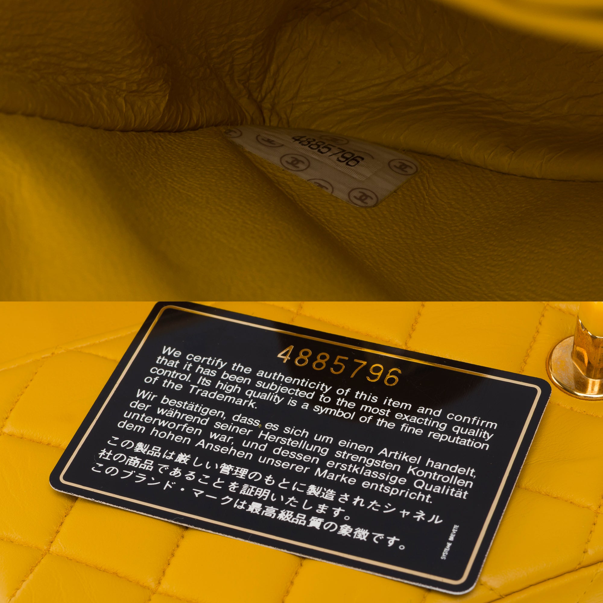 Sac CHANEL Timeless/Classique en Cuir Jaune - 103743