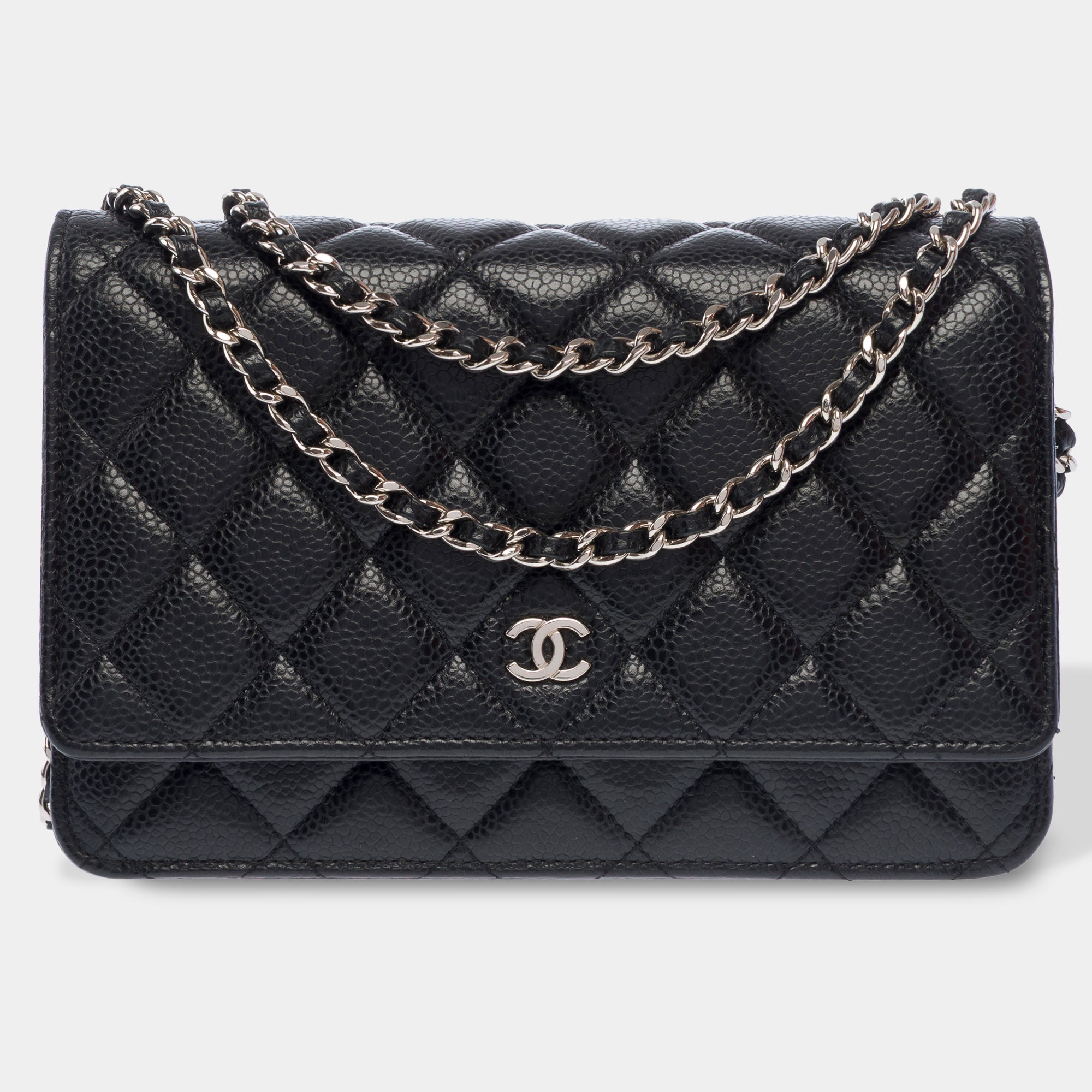 Sac CHANEL Wallet on Chain en Cuir Noir - 103733