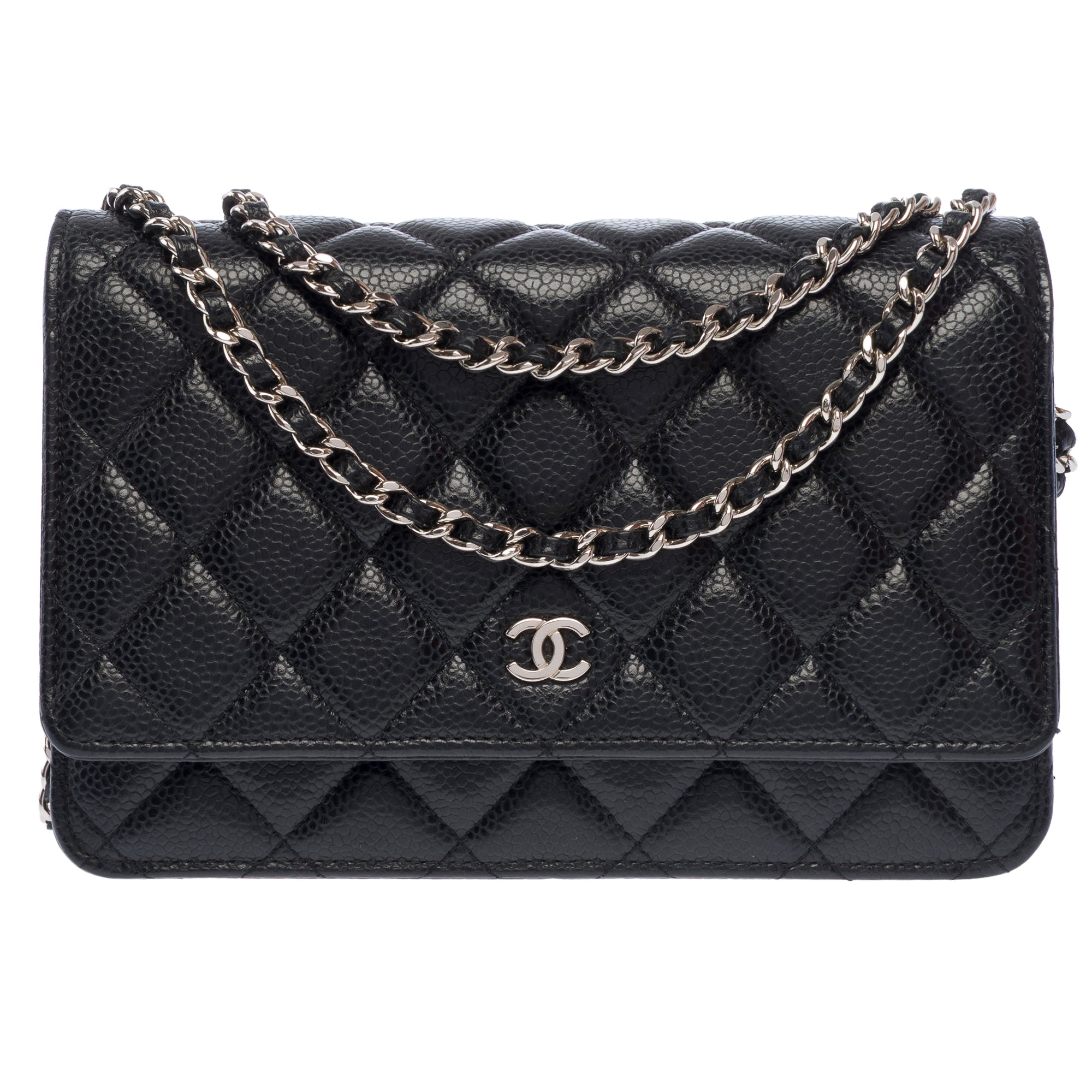 Sac CHANEL Wallet on Chain en Cuir Noir - 103733