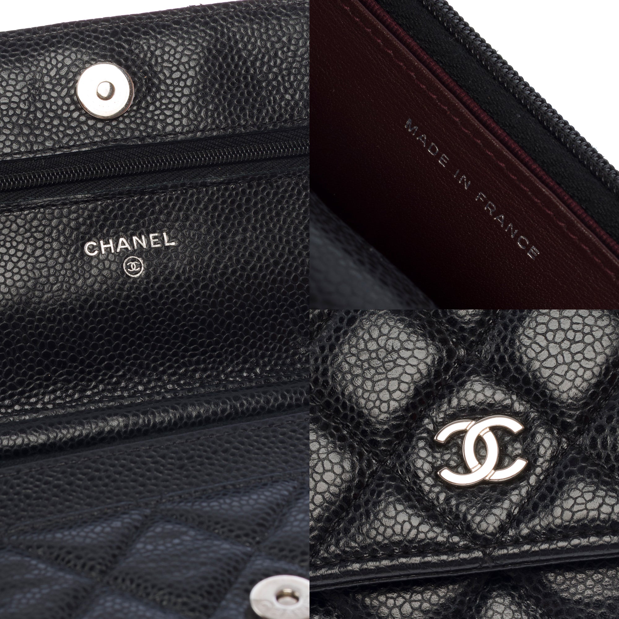 Sac CHANEL Wallet on Chain en Cuir Noir - 103733