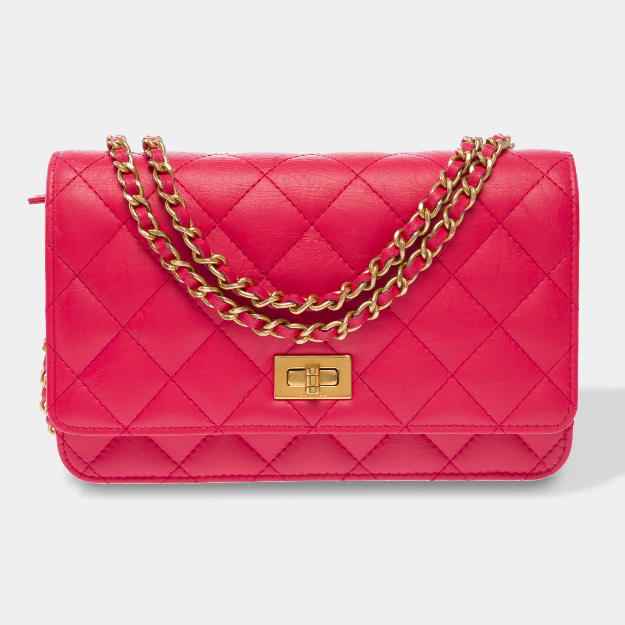 Sac CHANEL Wallet on Chain en Cuir Rose - 103723