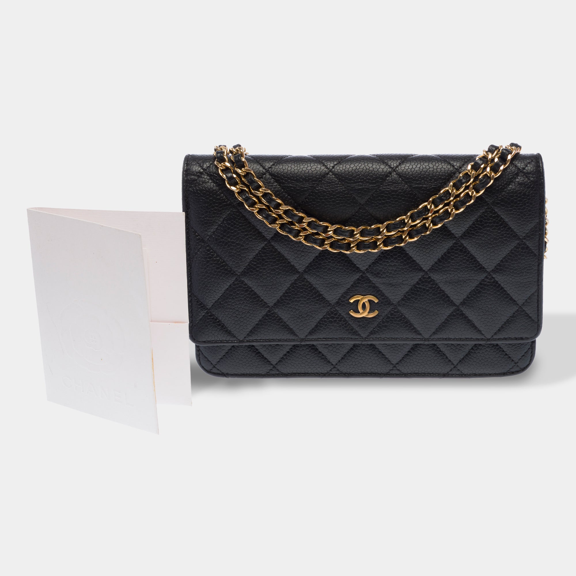 Sac CHANEL Wallet on Chain en Cuir Noir - 103721