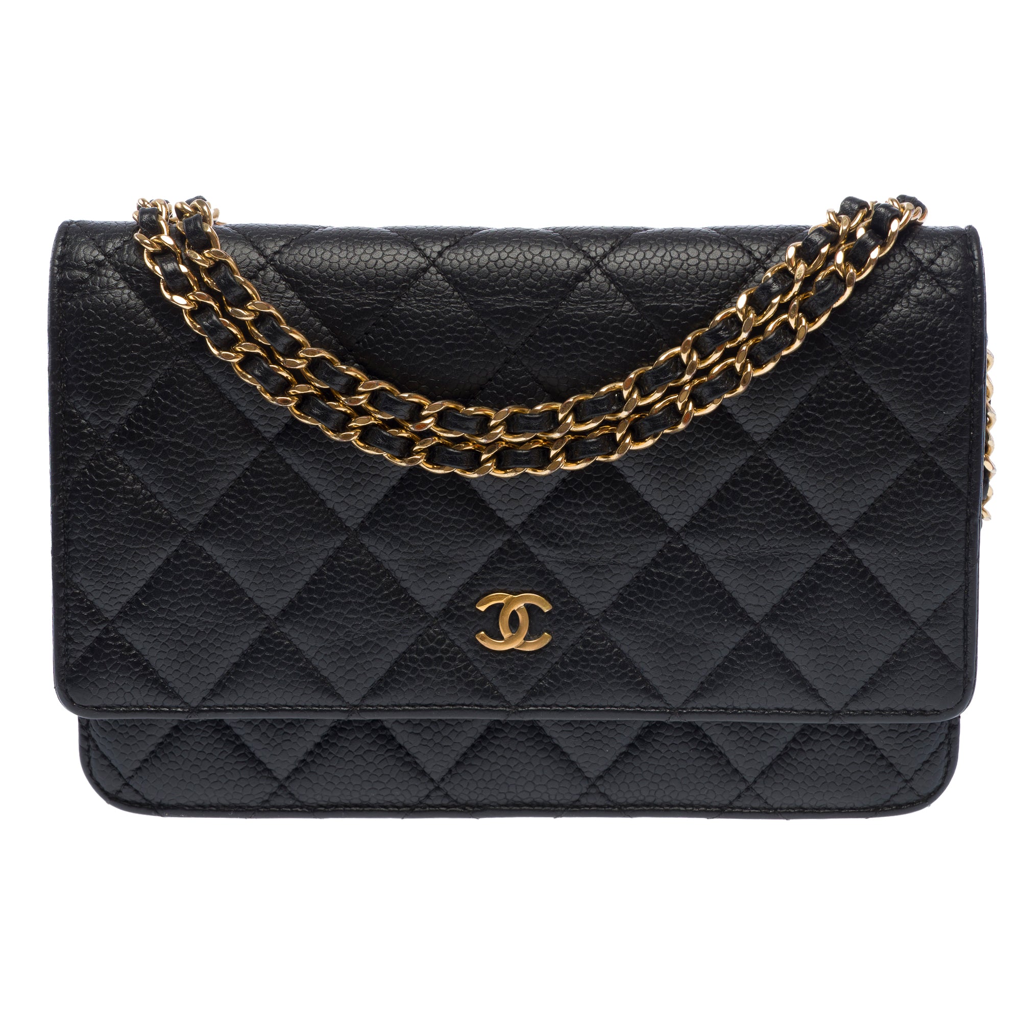 Sac CHANEL Wallet on Chain en Cuir Noir - 103721