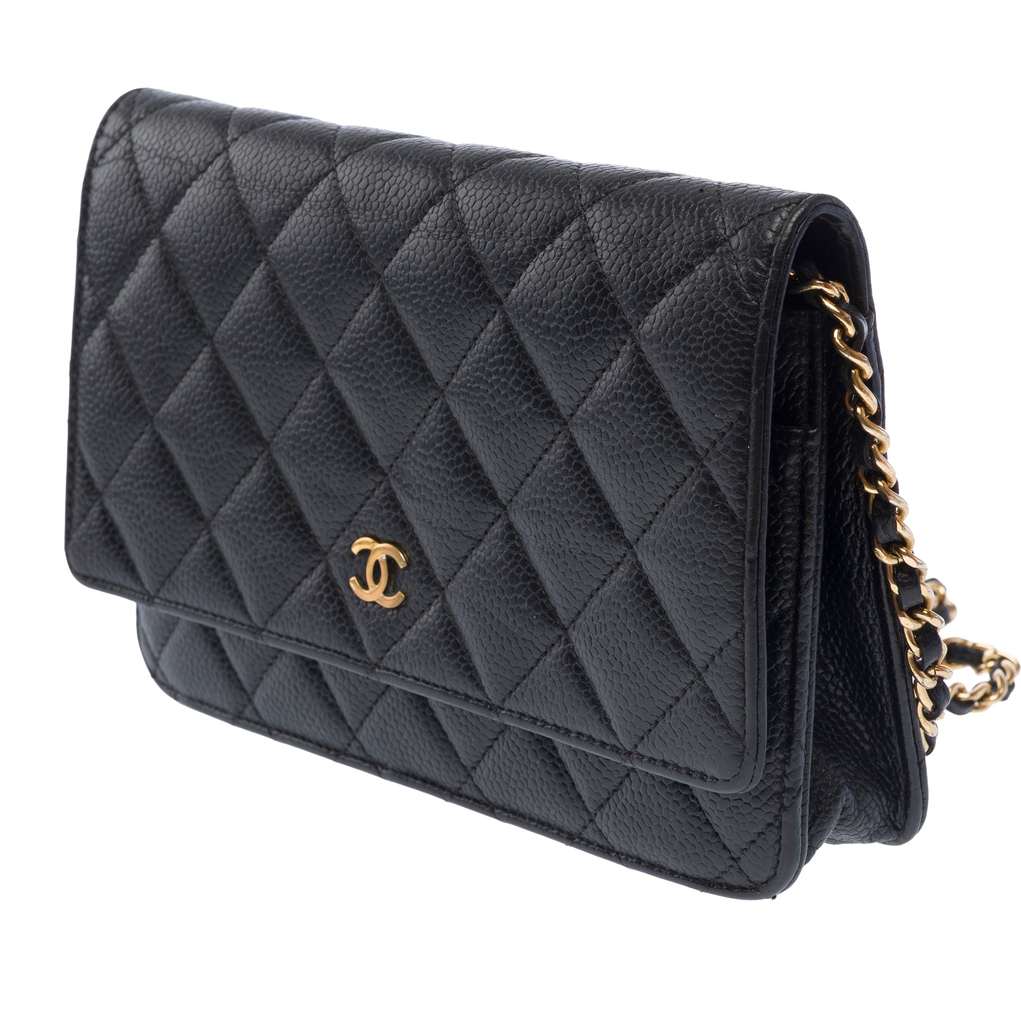 Sac CHANEL Wallet on Chain en Cuir Noir - 103721