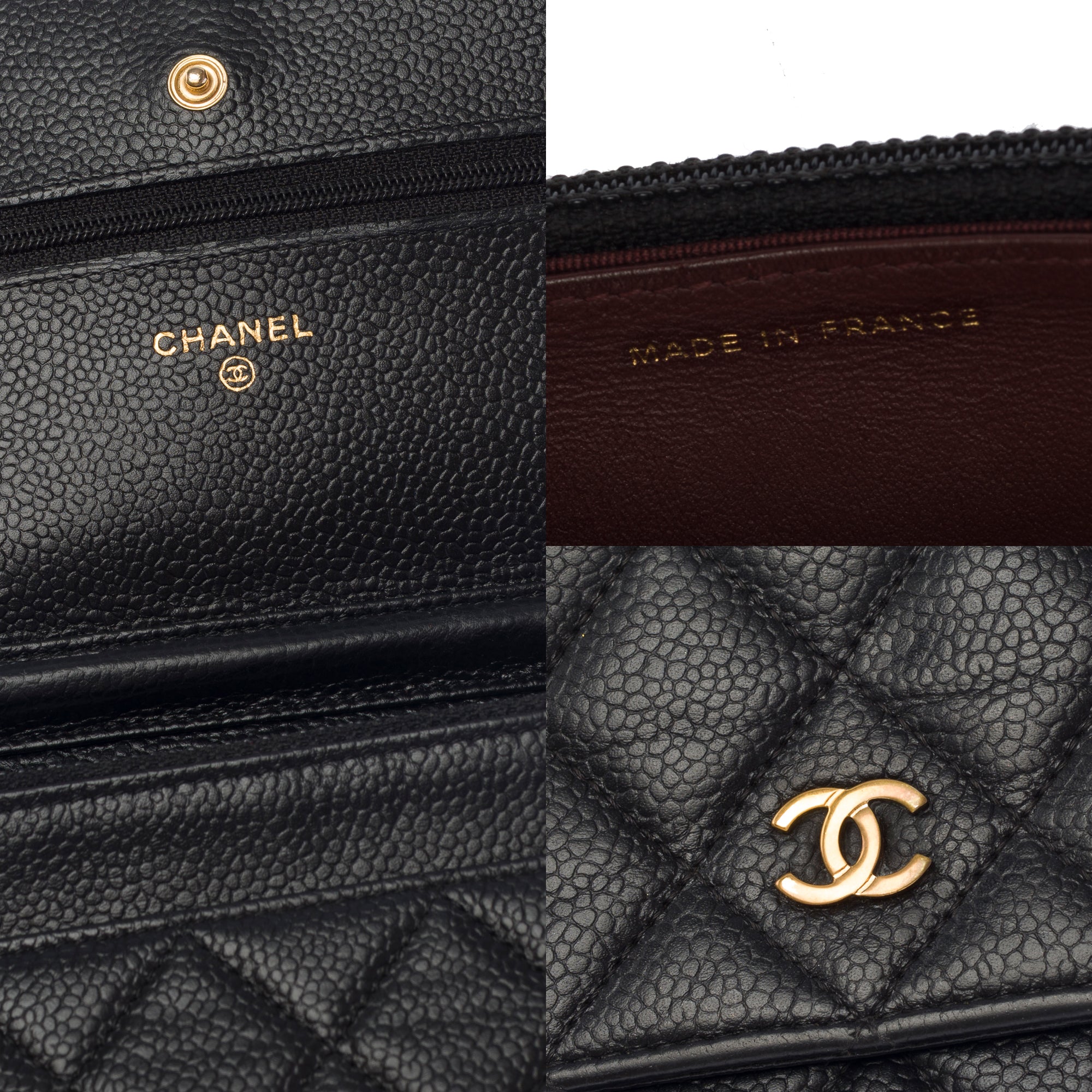 Sac CHANEL Wallet on Chain en Cuir Noir - 103721