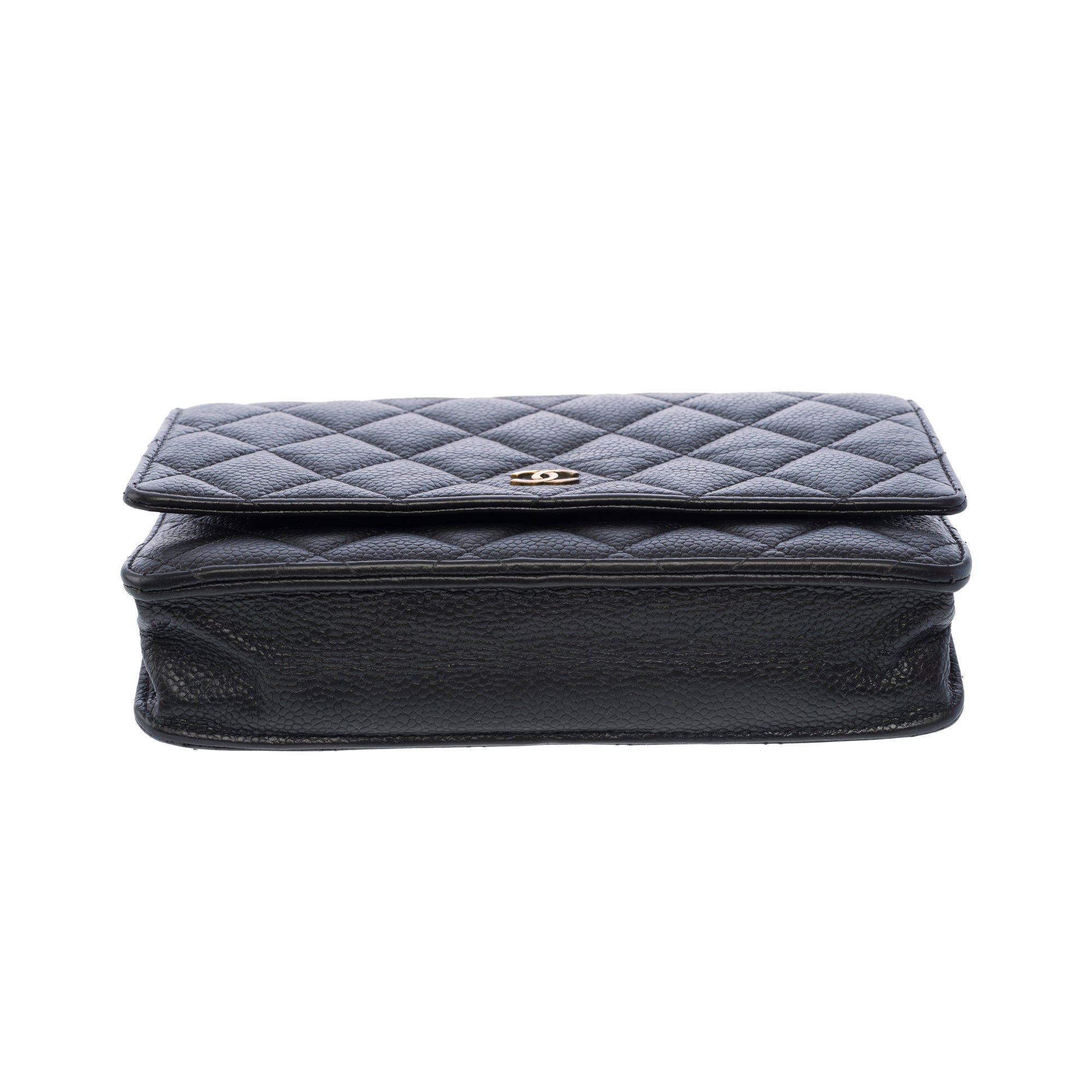 Sac CHANEL Wallet on Chain en Cuir Noir - 103721