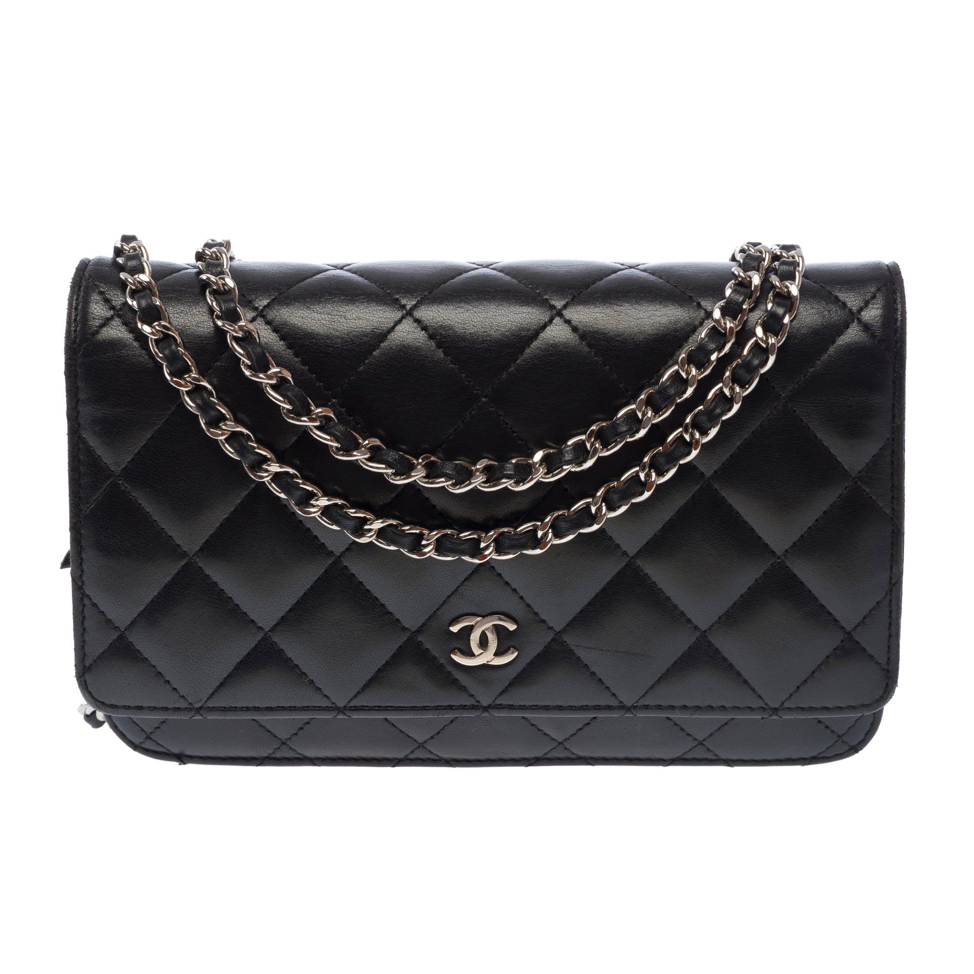 Sac CHANEL Wallet on Chain en Cuir Noir - 103722