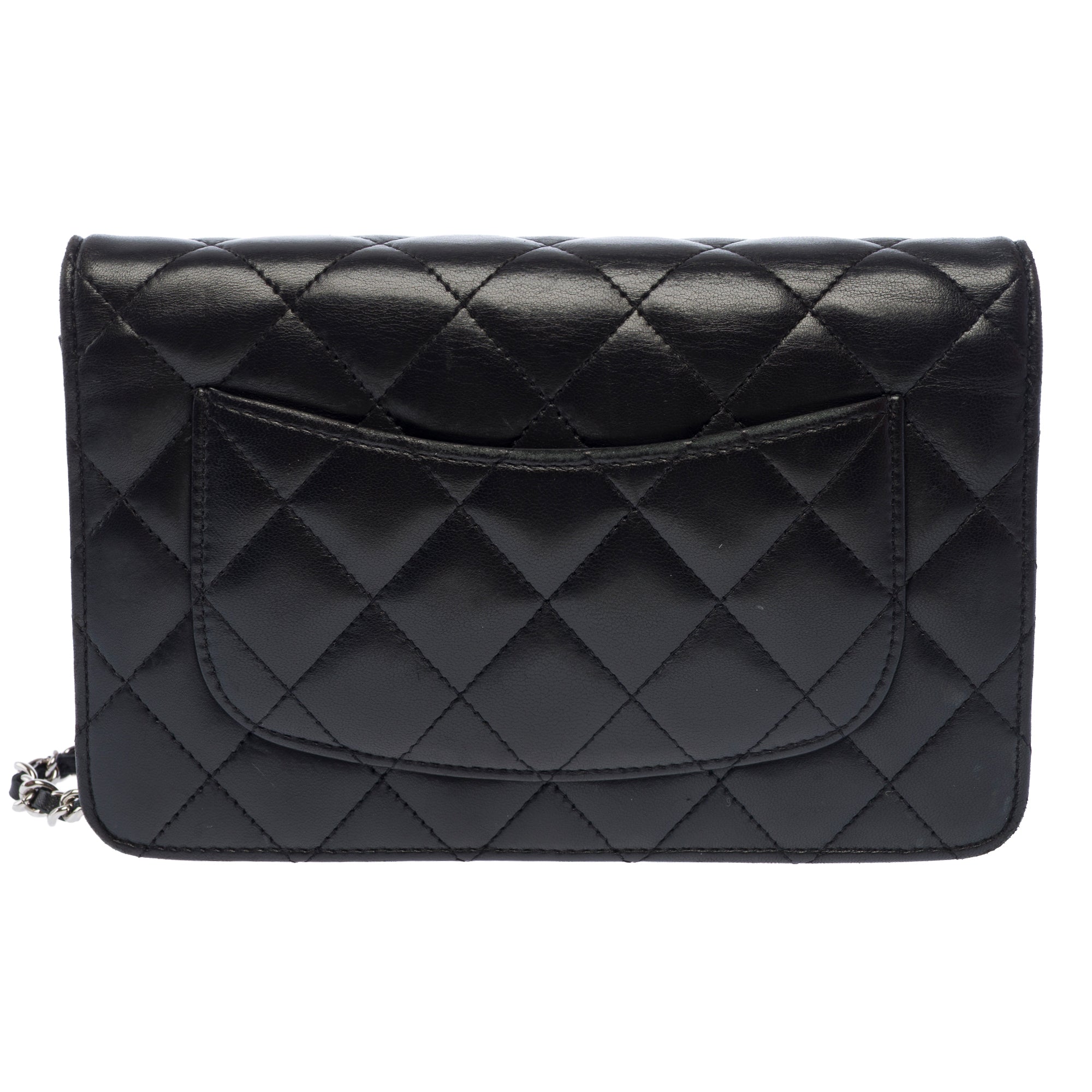 Sac CHANEL Wallet on Chain en Cuir Noir - 103722
